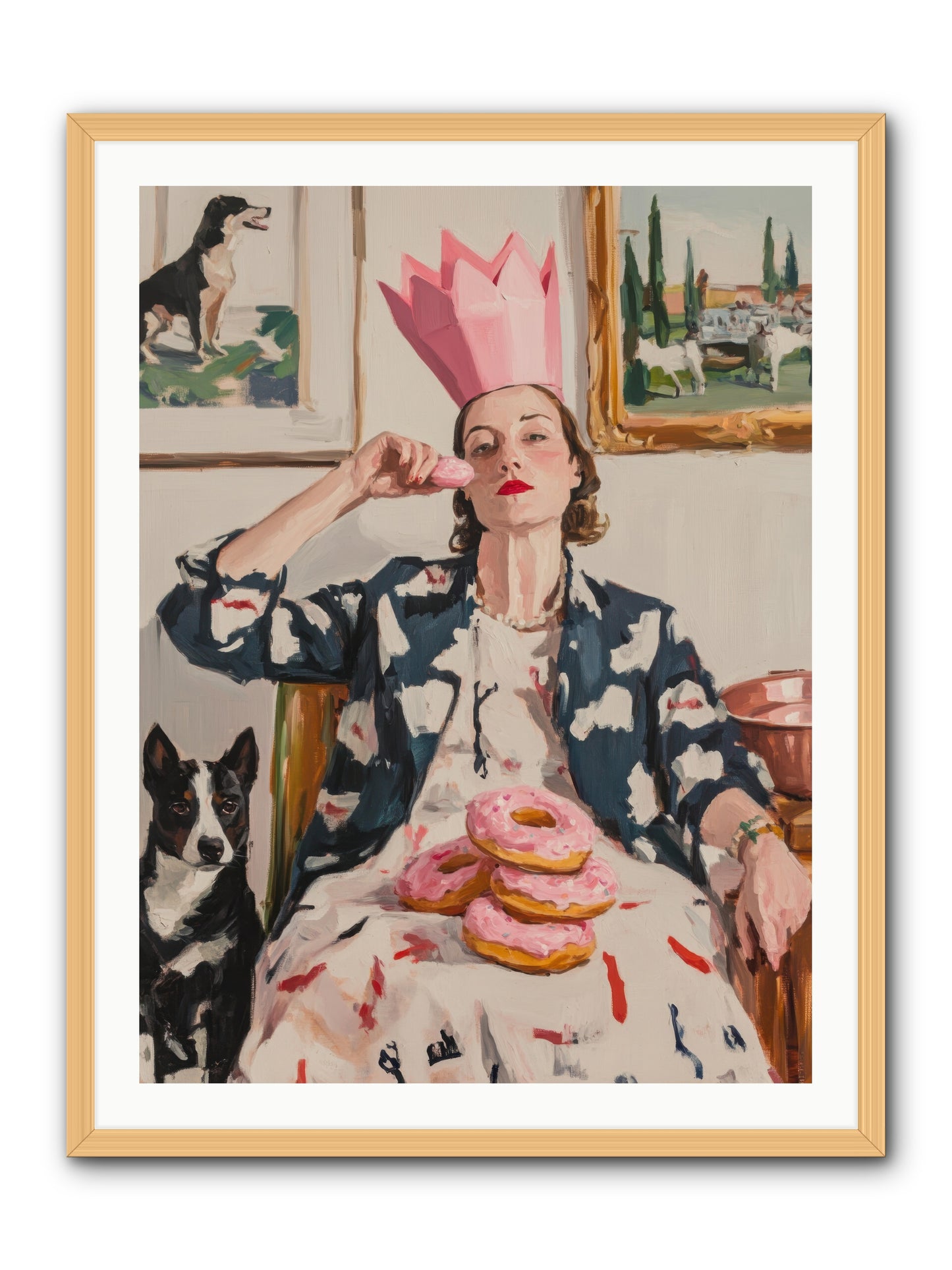 The Donut Diarist -- Framed Print - Natural 30x40