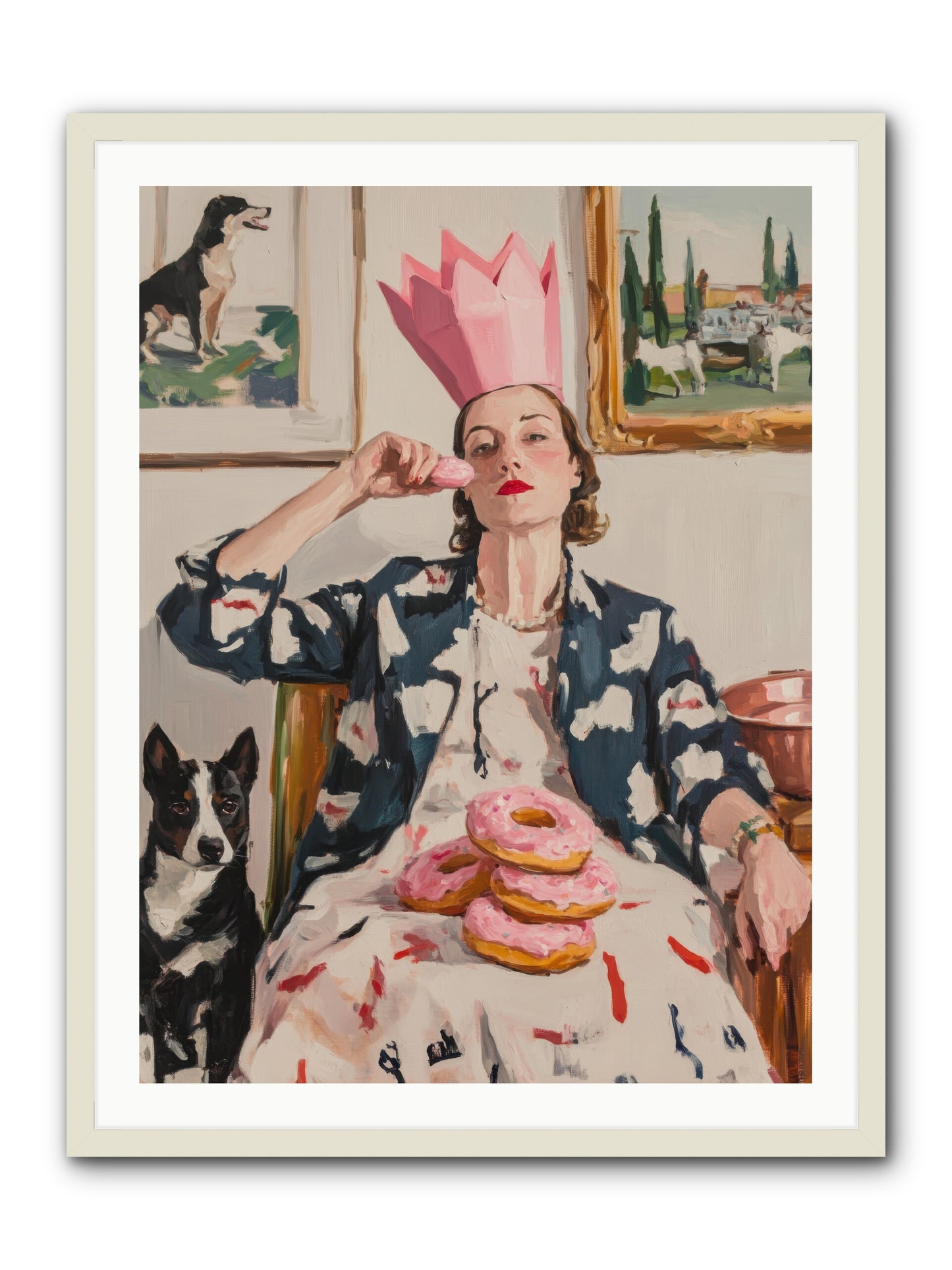 The Donut Diarist -- Framed Print - White 30x40