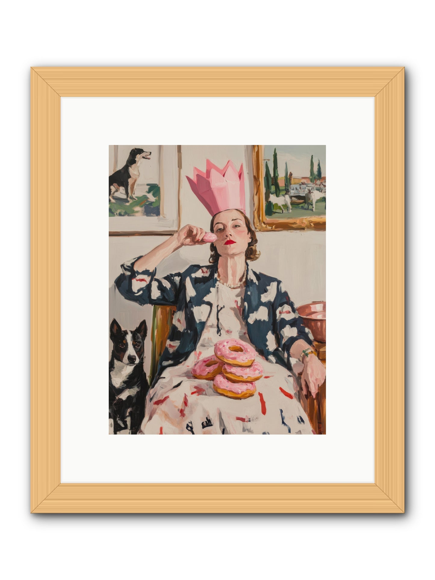 The Donut Diarist -- Framed Print - Natural 9x12
