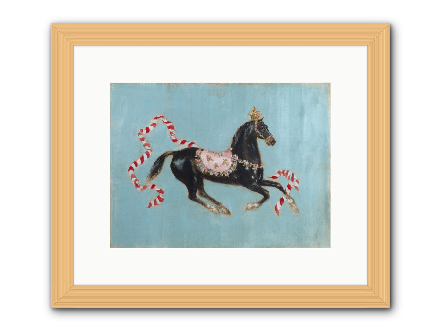The Duchess Sleeps in Silk Paint -- Framed Print - Natural 12x9