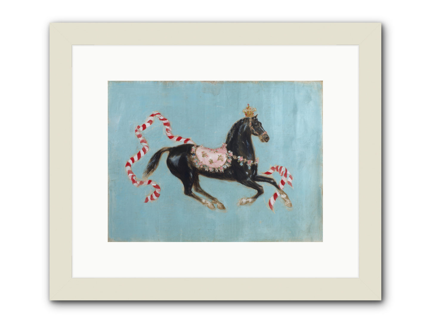 The Duchess Sleeps in Silk Paint -- Framed Print - White 12x9