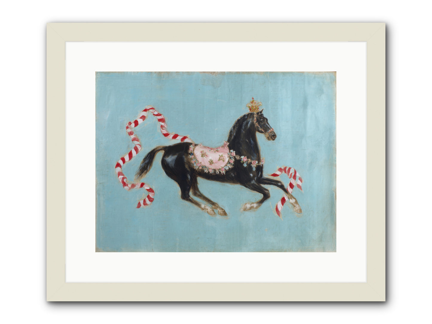 The Duchess Sleeps in Silk Paint -- Framed Print - White 16x12