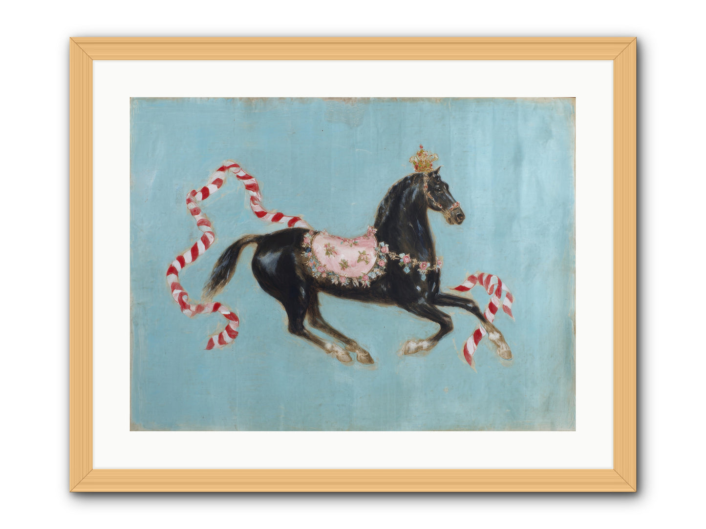 The Duchess Sleeps in Silk Paint -- Framed Print - Natural 24x18
