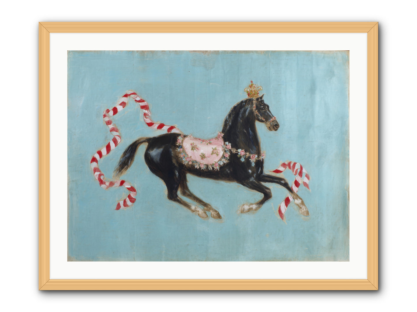 The Duchess Sleeps in Silk Paint -- Framed Print - Natural 32x24