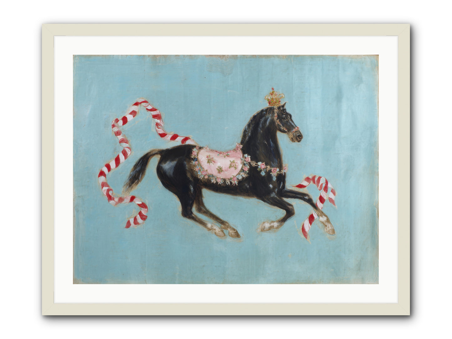 The Duchess Sleeps in Silk Paint -- Framed Print - White 32x24