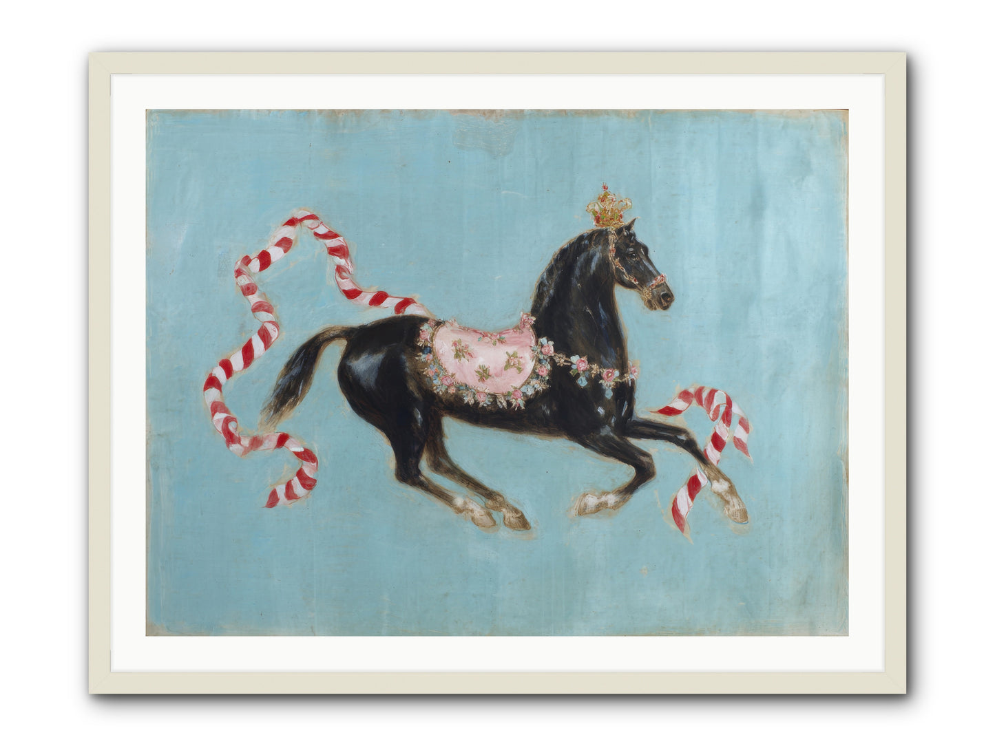 The Duchess Sleeps in Silk Paint -- Framed Print - White 40x30
