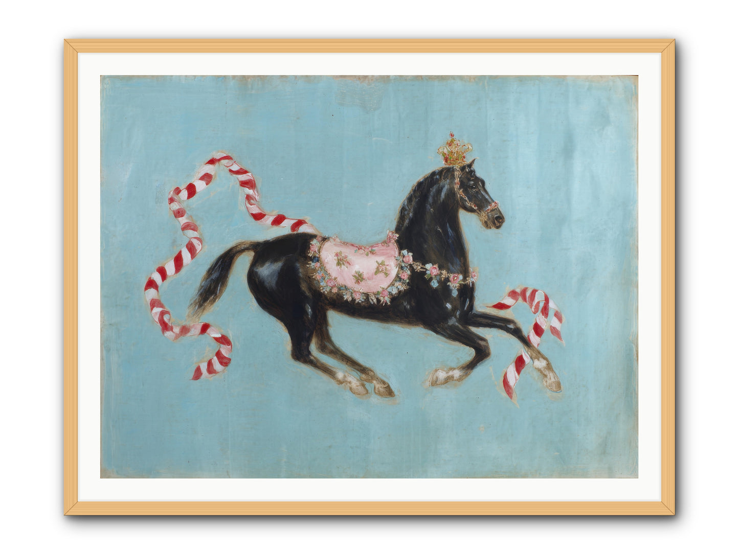 The Duchess Sleeps in Silk Paint -- Framed Print - Natural 48x36
