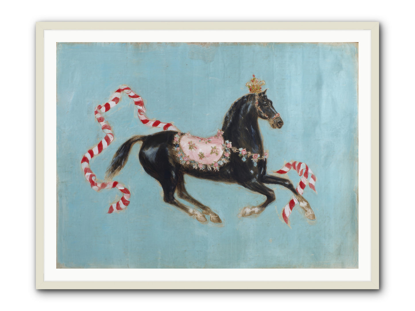 The Duchess Sleeps in Silk Paint -- Framed Print - White 48x36