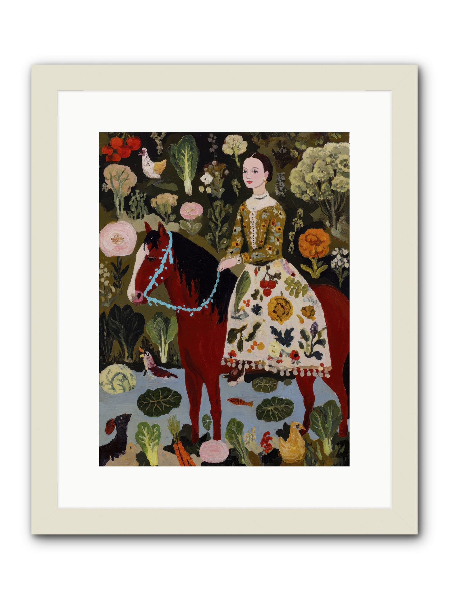 The Duchess Went Barefoot -- Framed Print - White 12x16