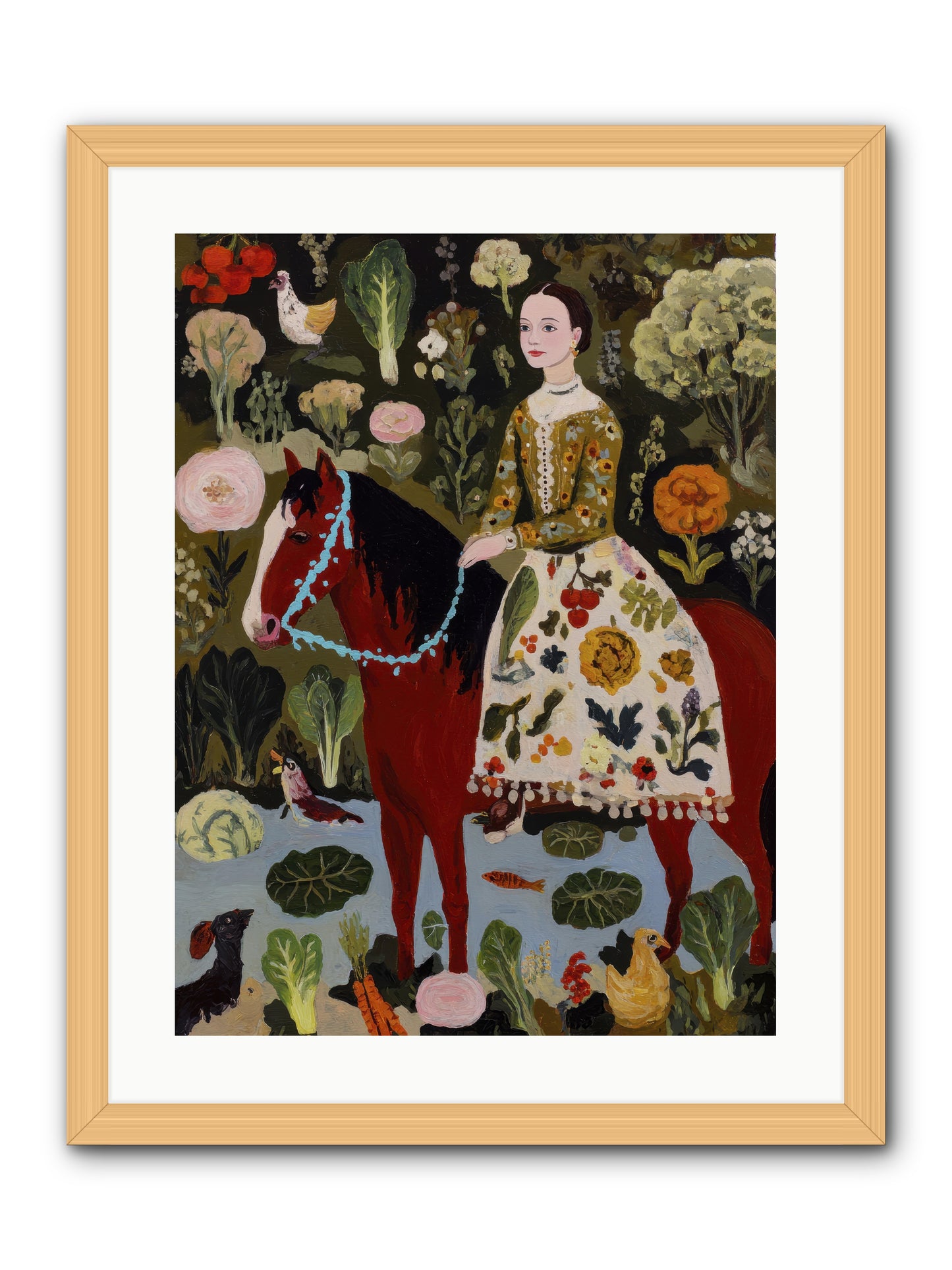 The Duchess Went Barefoot -- Framed Print - Natural 18x24