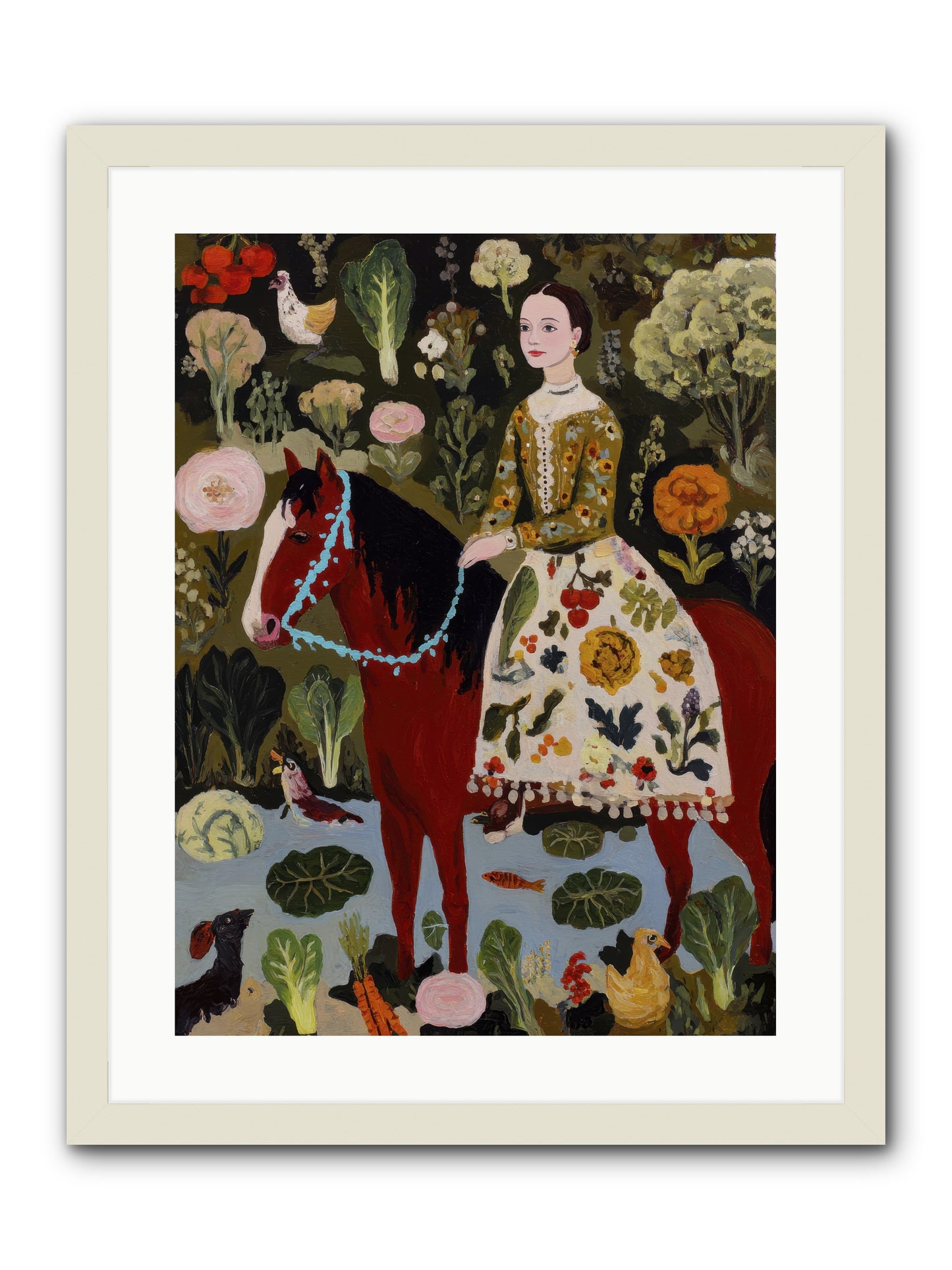 The Duchess Went Barefoot -- Framed Print - White 18x24