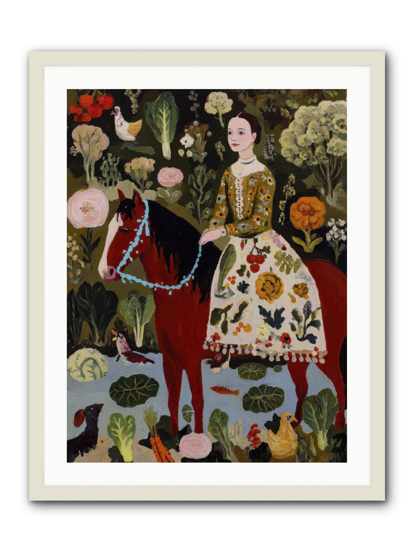 The Duchess Went Barefoot -- Framed Print - White 24x32