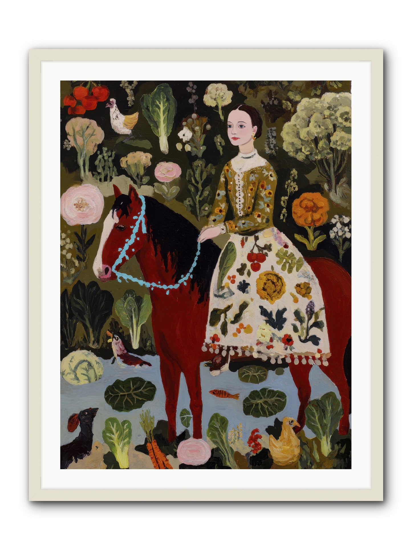 The Duchess Went Barefoot -- Framed Print - White 30x40
