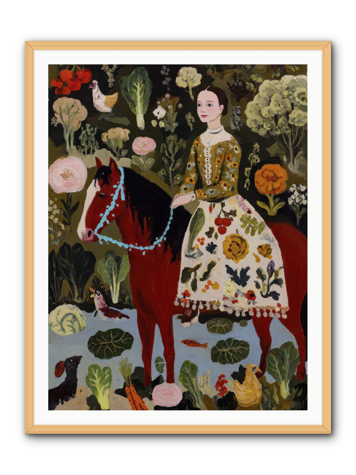 The Duchess Went Barefoot -- Framed Print - Natural 36x48