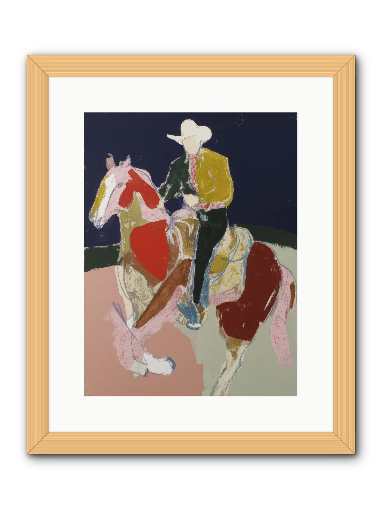 The Echo After Galloping -- Framed Print - Natural 12x16