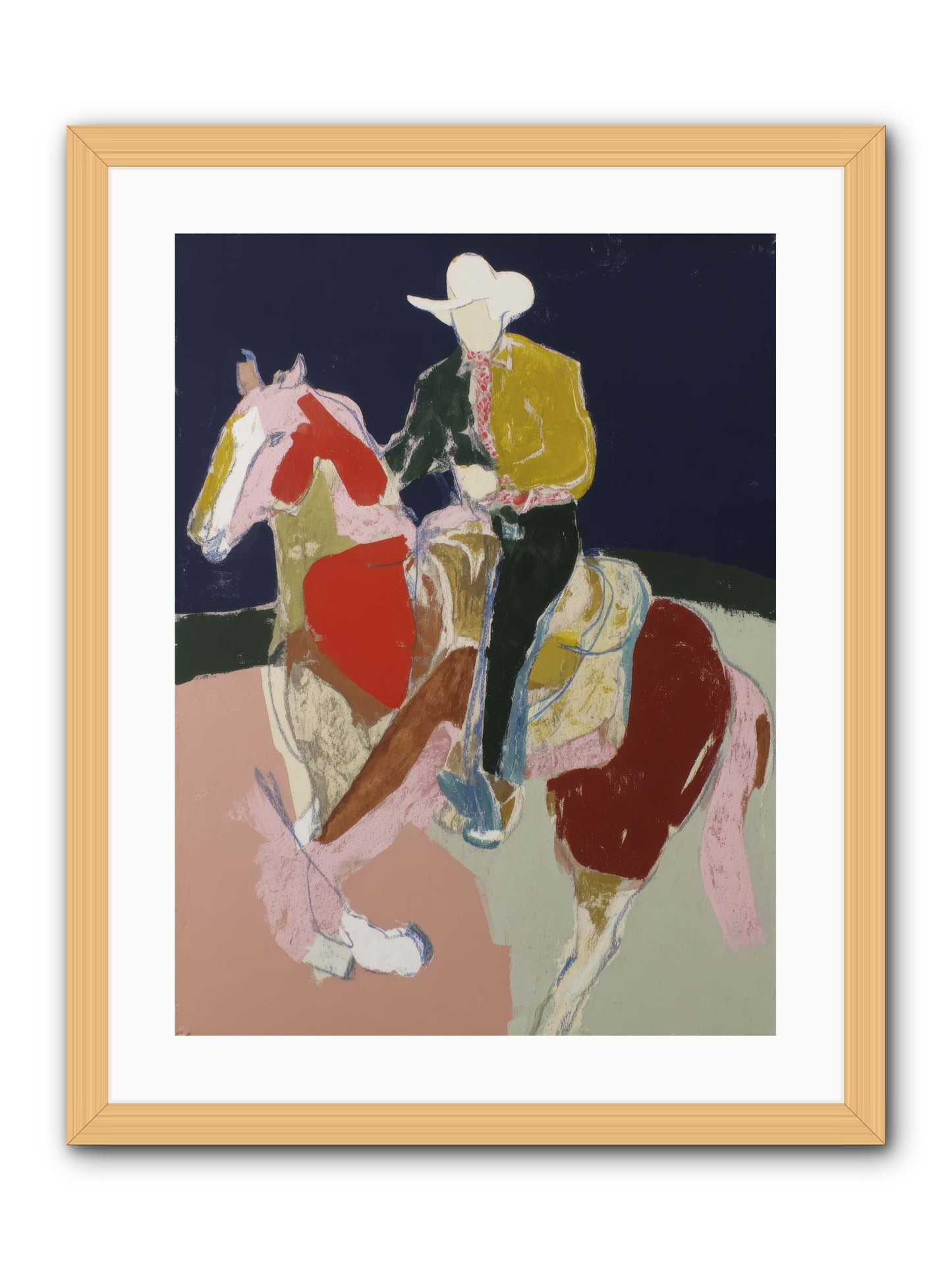 The Echo After Galloping -- Framed Print - Natural 18x24