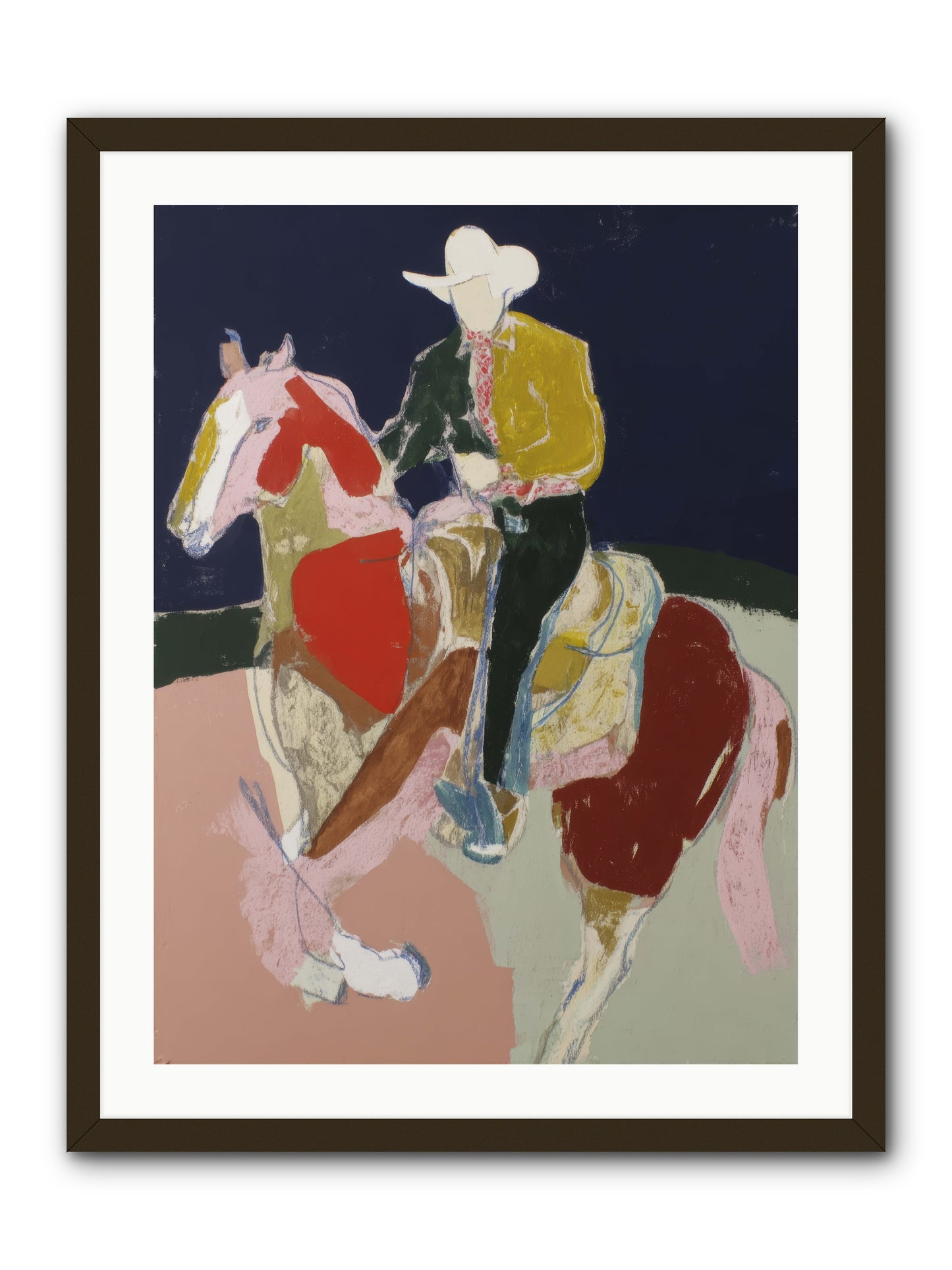 The Echo After Galloping -- Framed Print - Black 24x32
