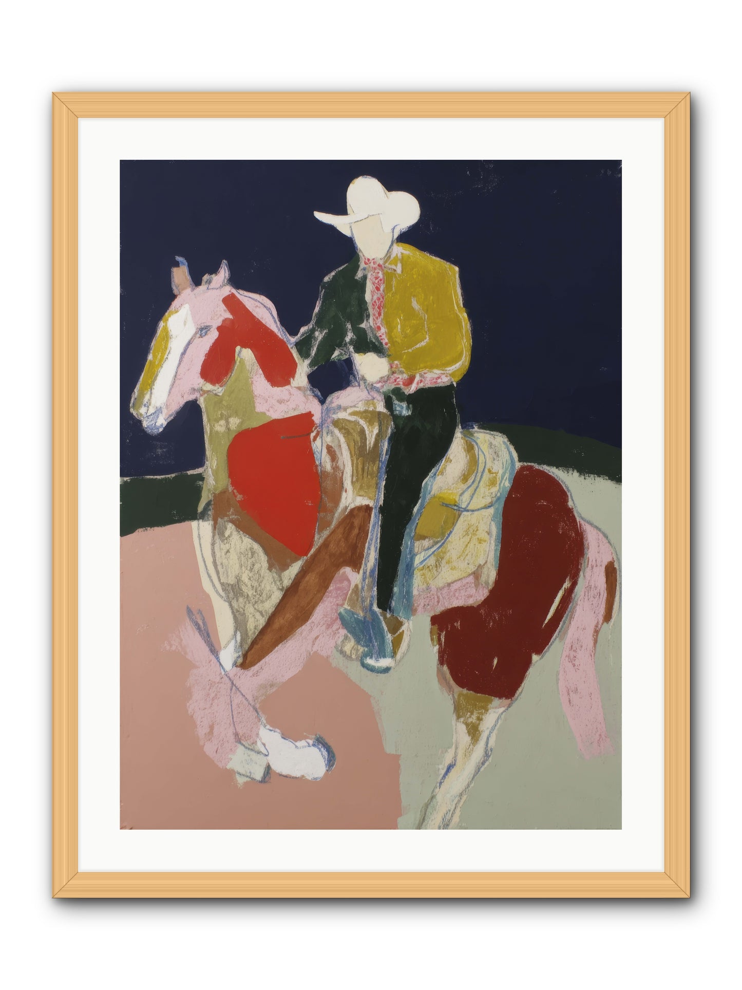 The Echo After Galloping -- Framed Print - Natural 24x32