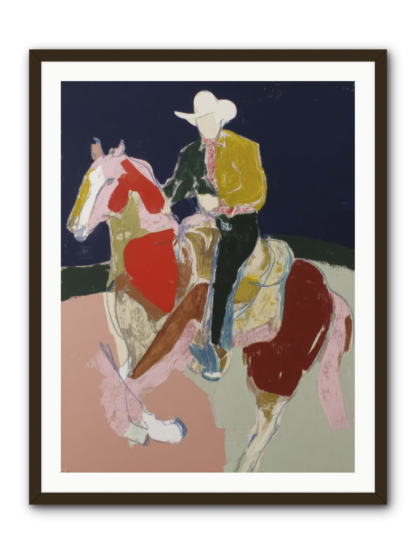 The Echo After Galloping -- Framed Print - Black 30x40