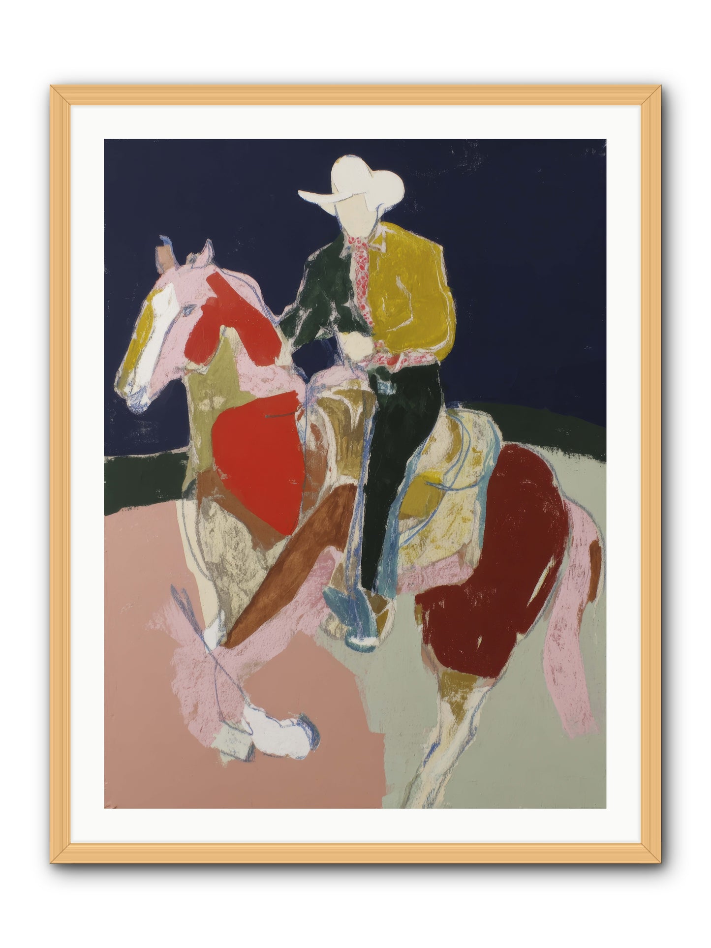 The Echo After Galloping -- Framed Print - Natural 30x40