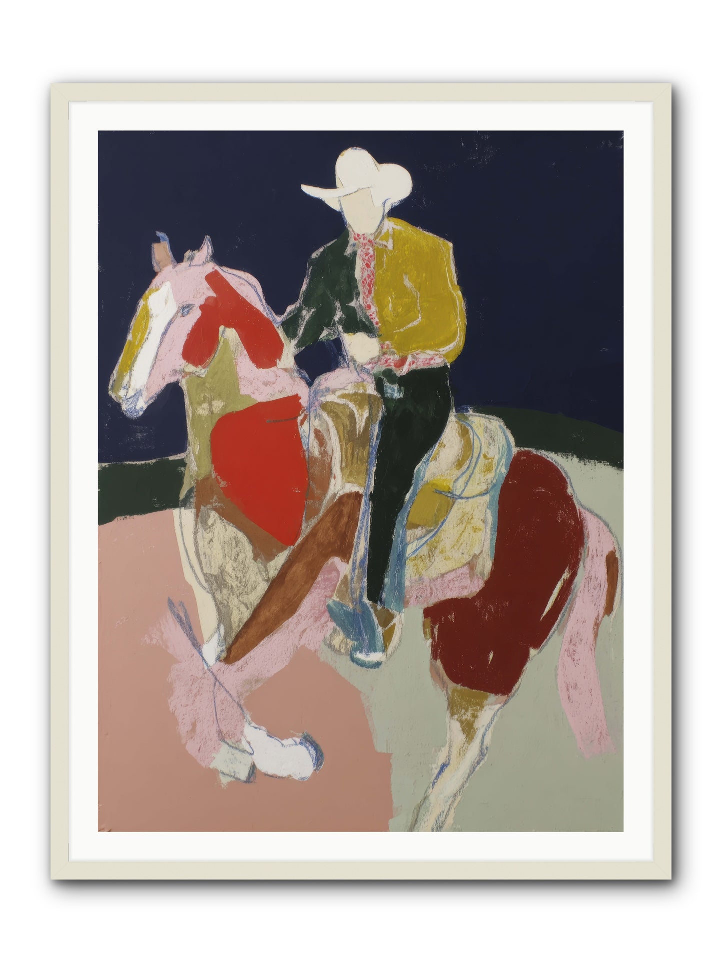 The Echo After Galloping -- Framed Print - White 36x48