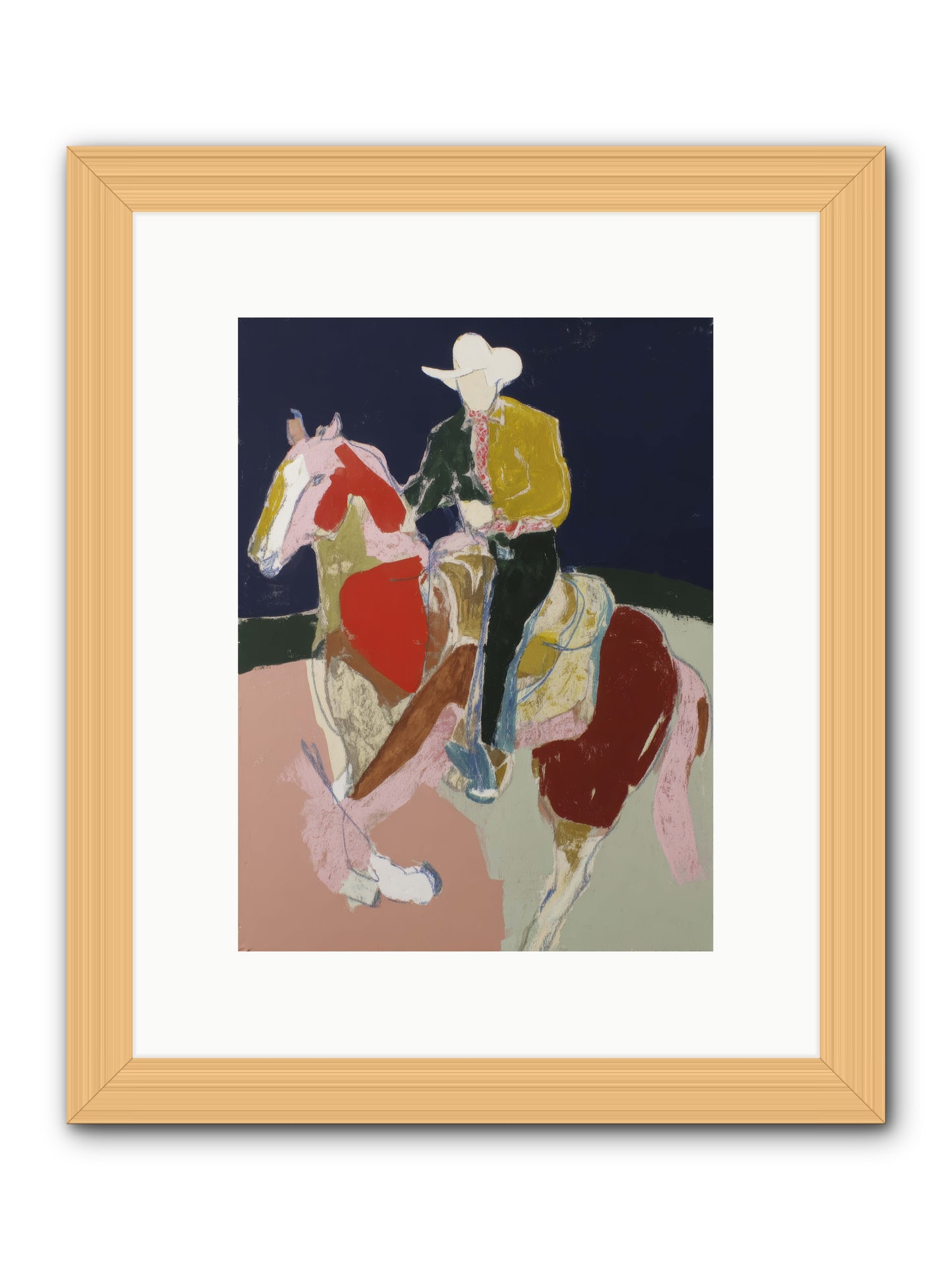 The Echo After Galloping -- Framed Print - Natural 9x12