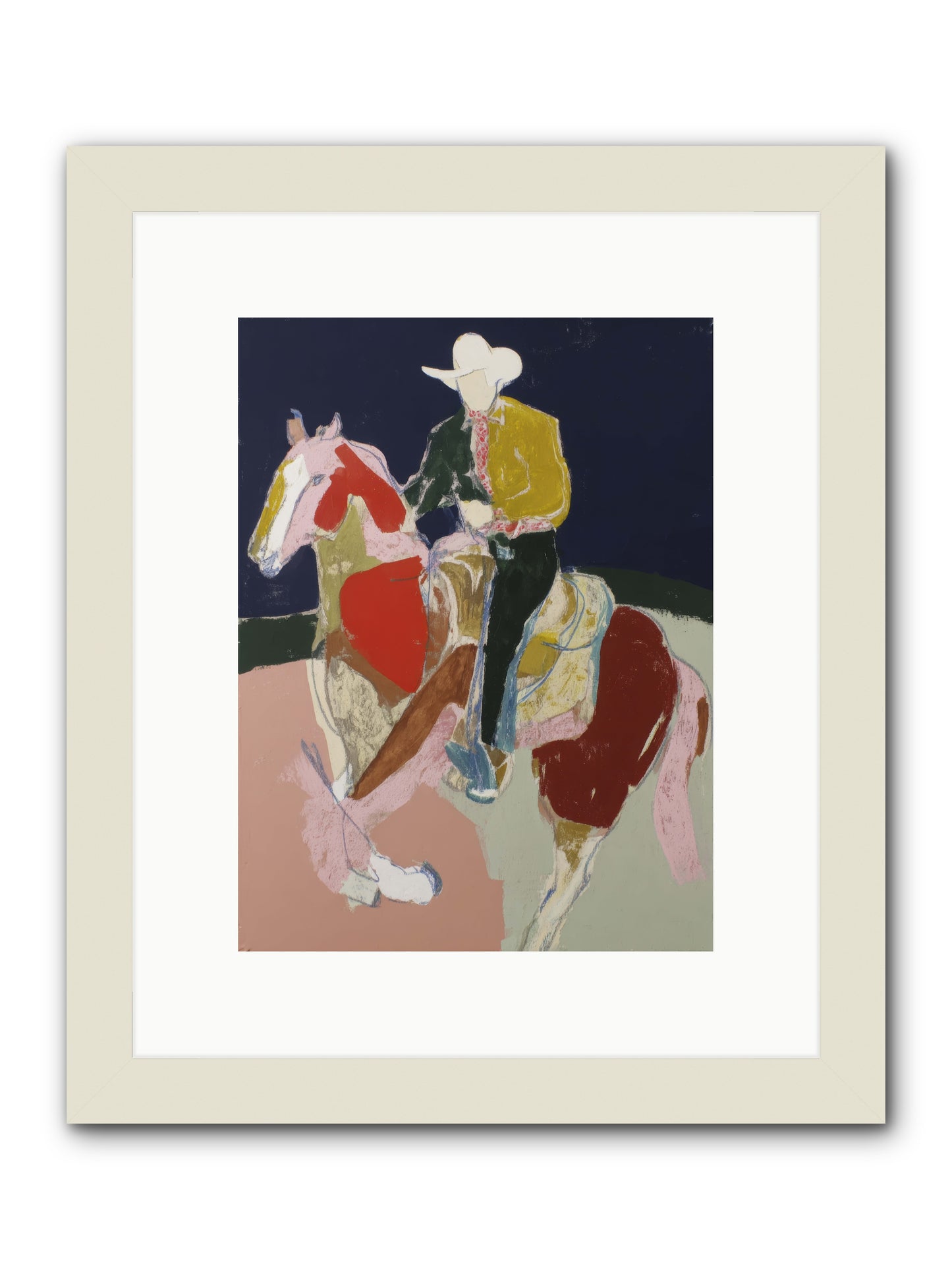 The Echo After Galloping -- Framed Print - White 9x12