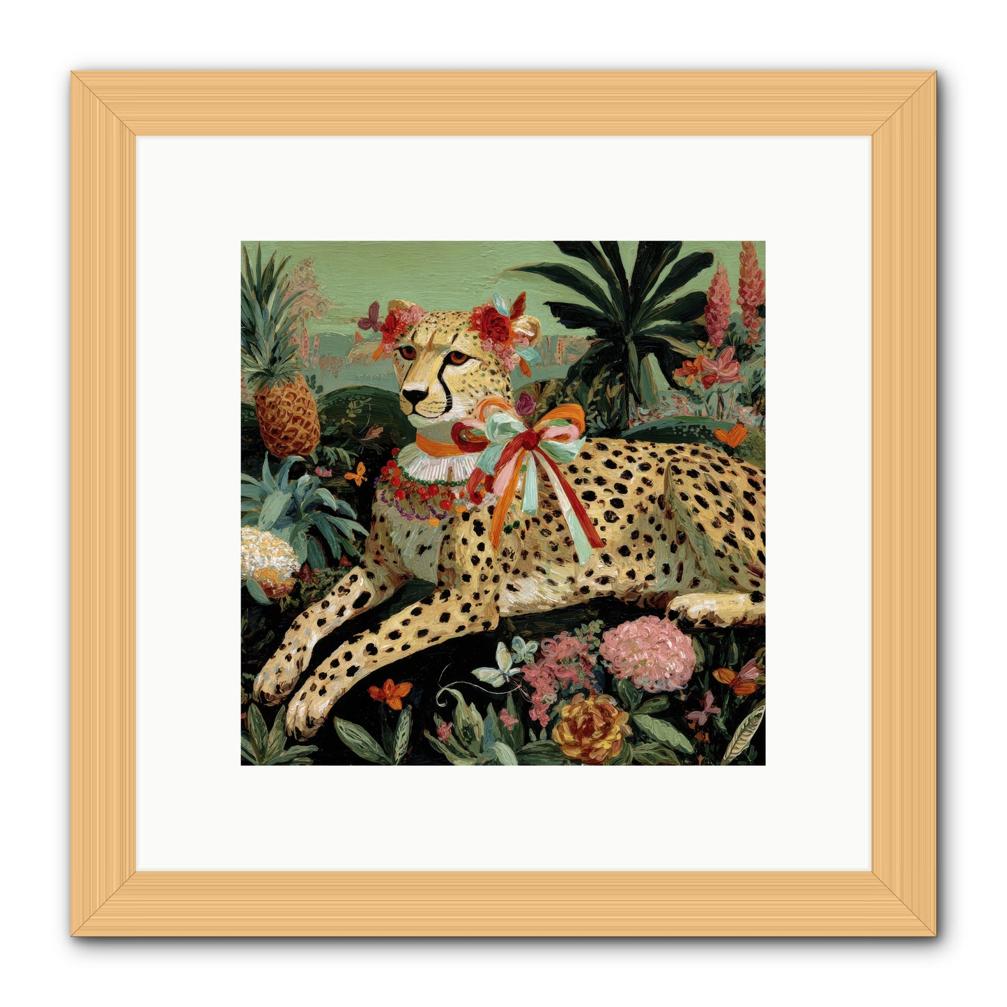 The Echoes of Moonfire -- Framed Print - Natural 10x10