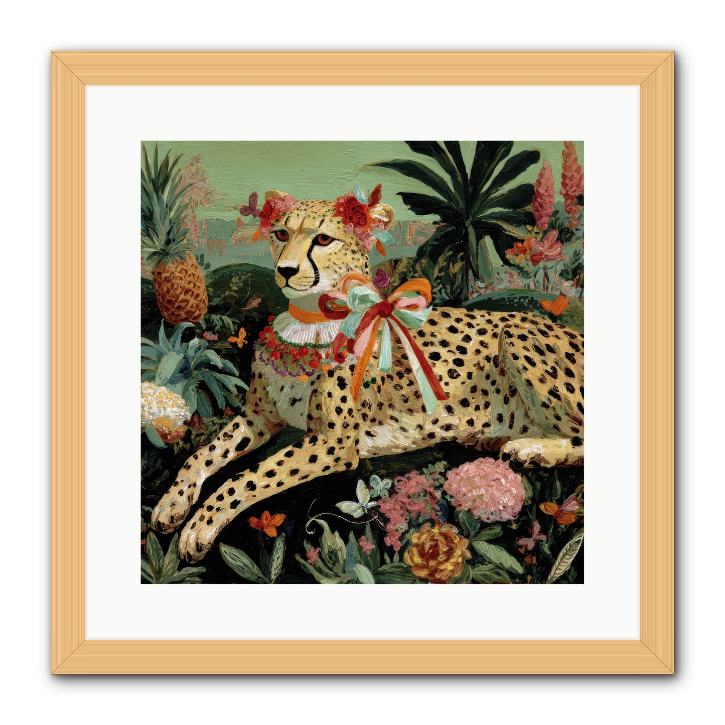 The Echoes of Moonfire -- Framed Print - Natural 16x16