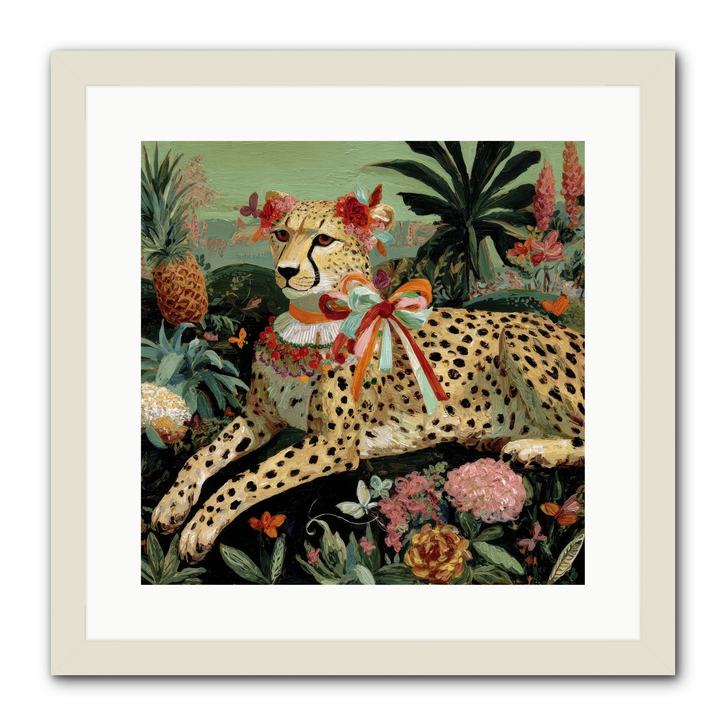 The Echoes of Moonfire -- Framed Print - White 16x16