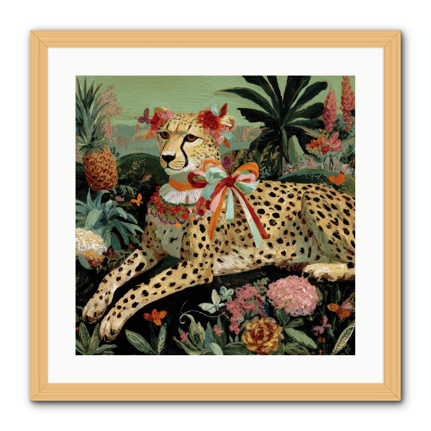 The Echoes of Moonfire -- Framed Print - Natural 20x20