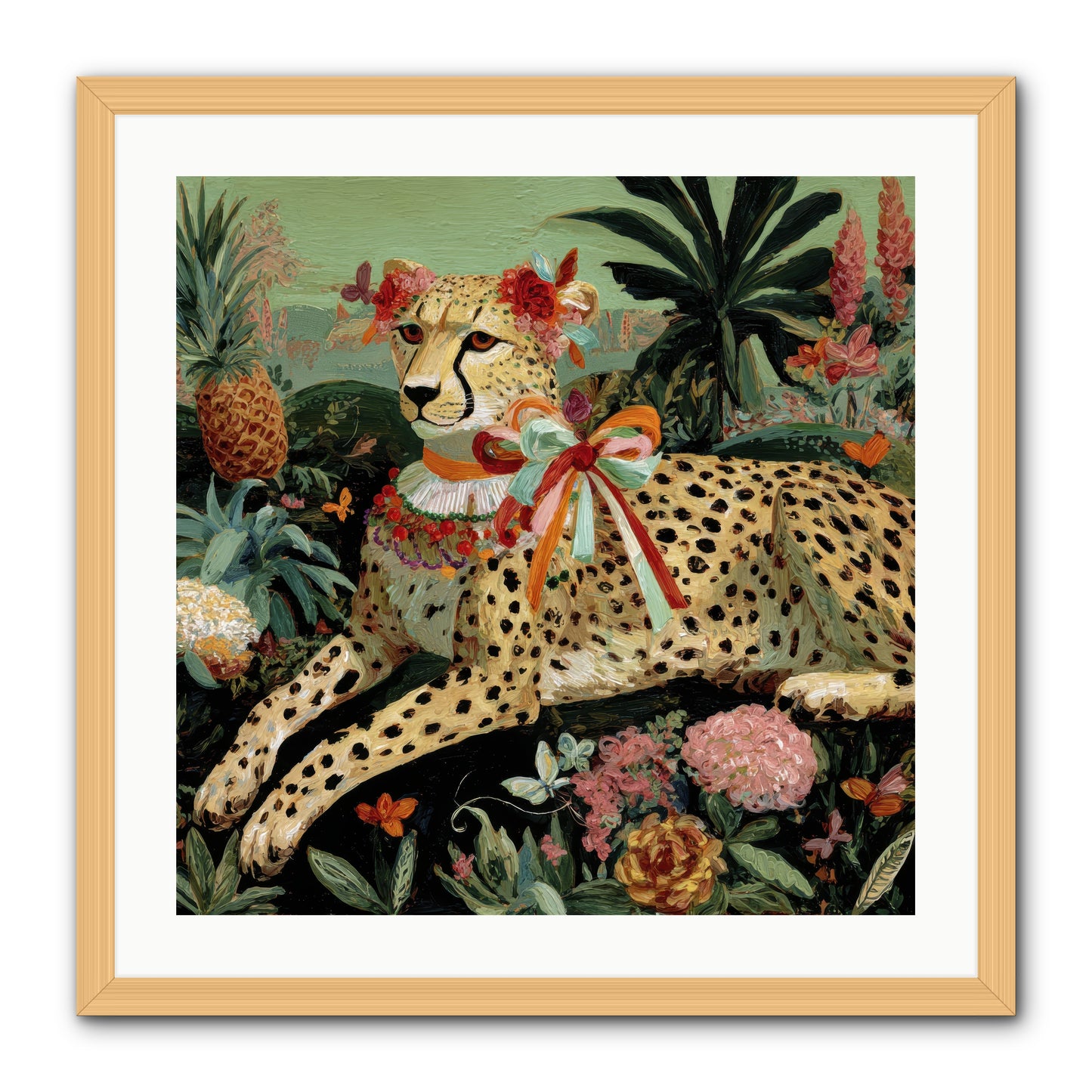 The Echoes of Moonfire -- Framed Print - Natural 24x24