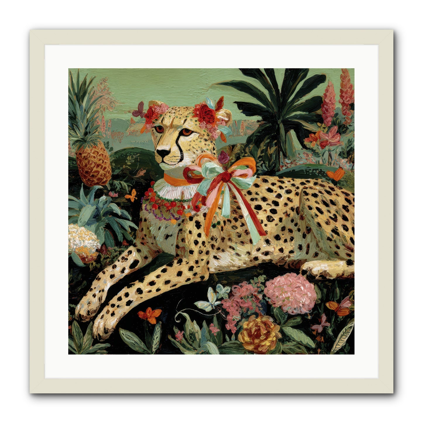 The Echoes of Moonfire -- Framed Print - White 24x24
