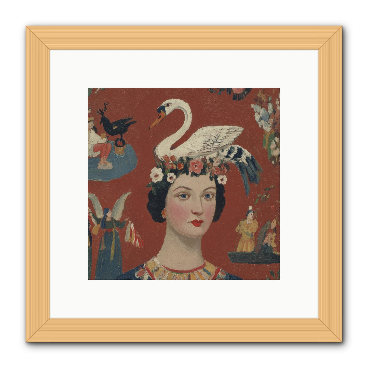 The Empress’s Reading Club -- Framed Print - Natural 10x10