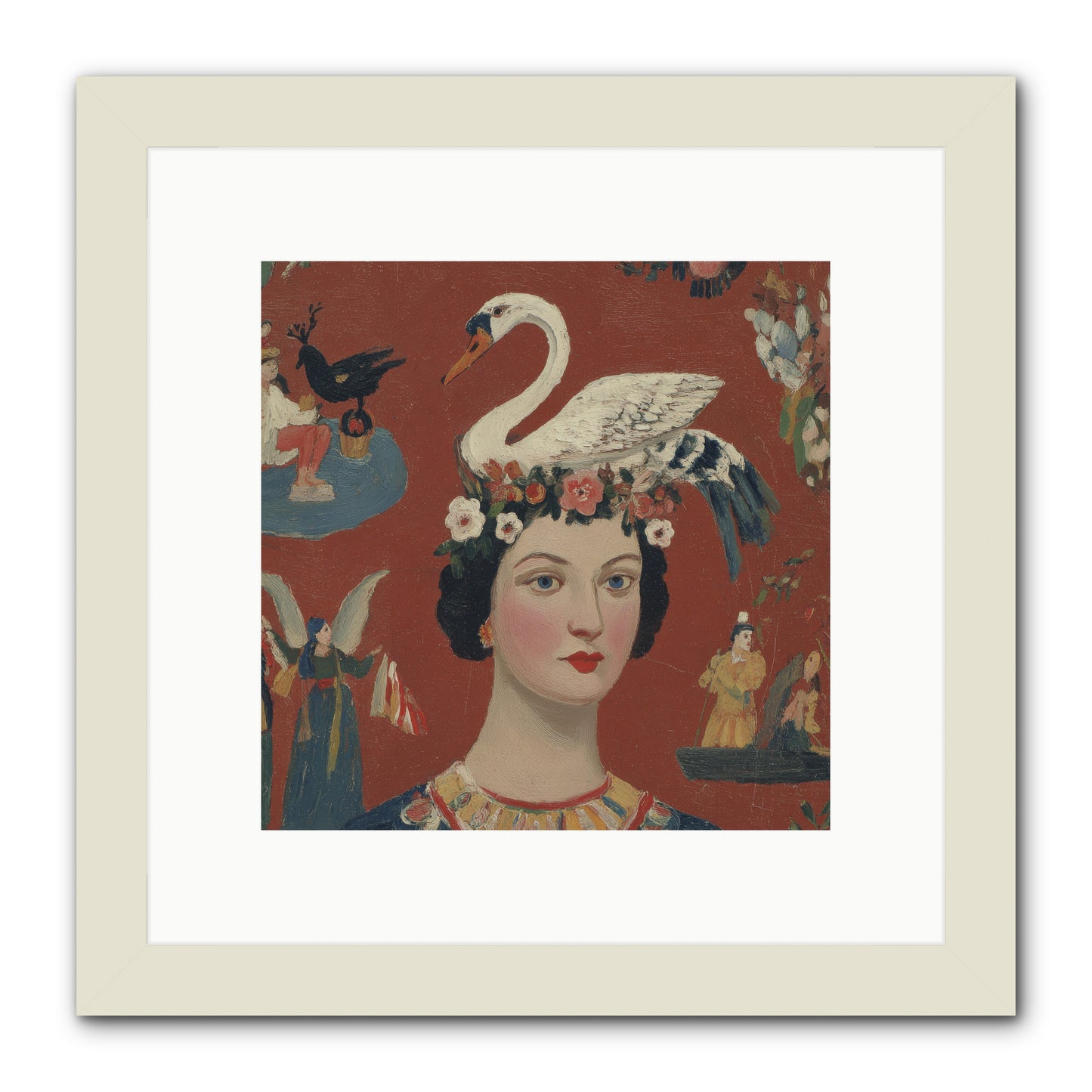 The Empress’s Reading Club -- Framed Print - White 10x10