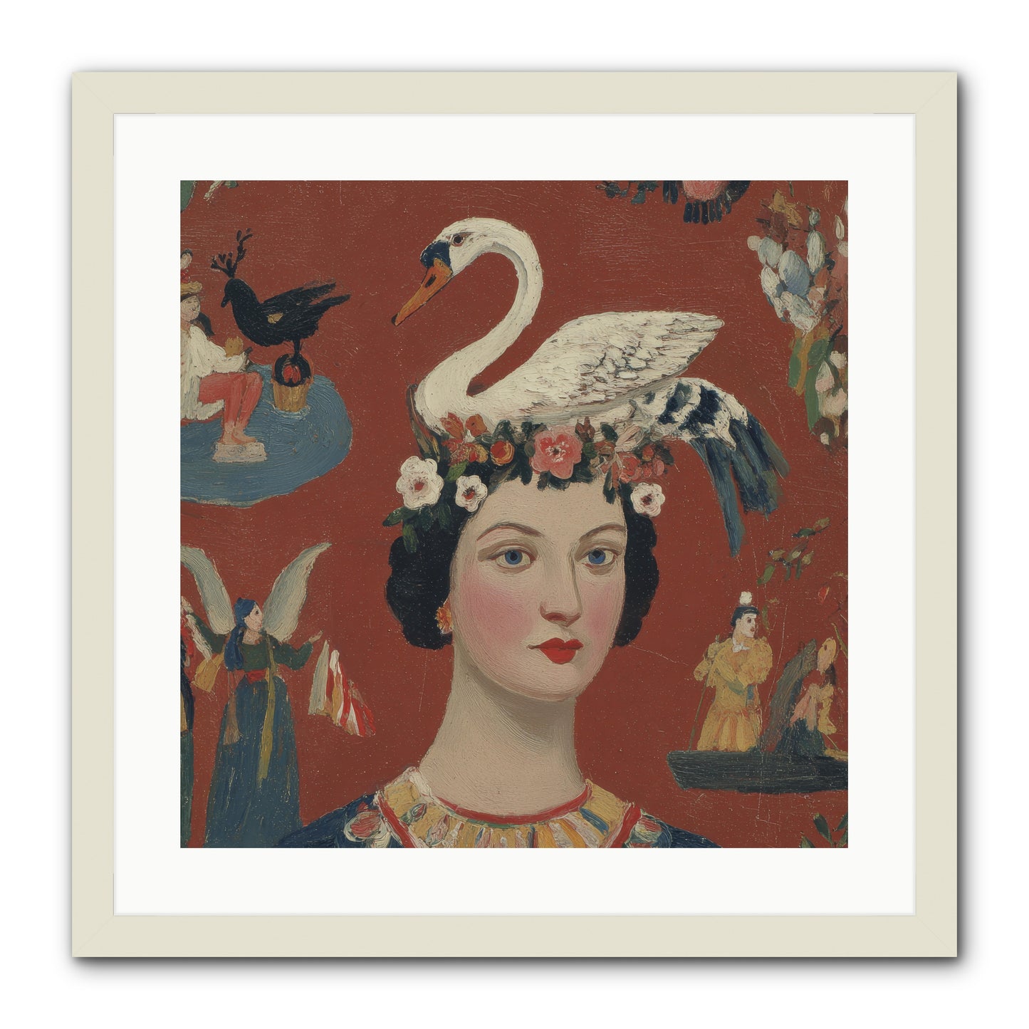 The Empress’s Reading Club -- Framed Print - White 20x20