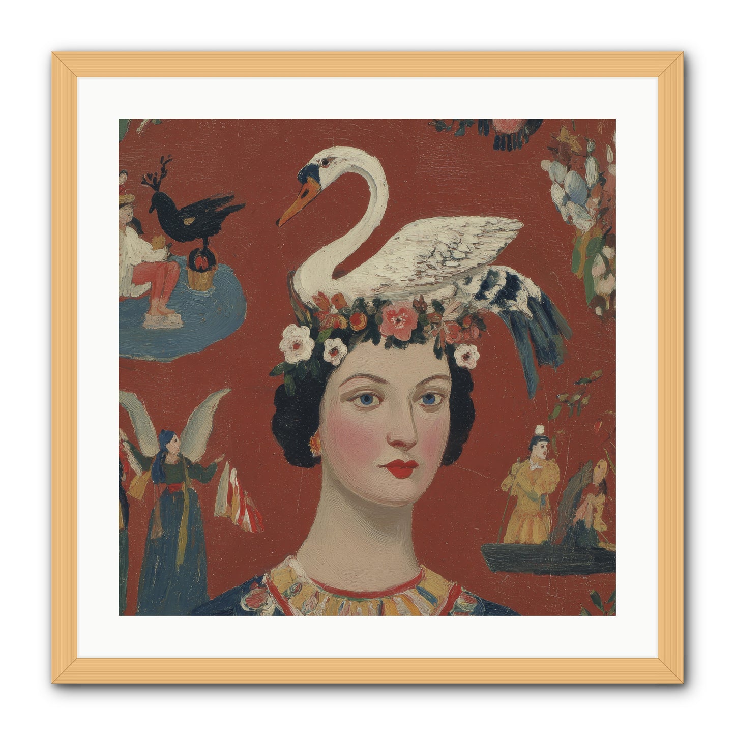 The Empress’s Reading Club -- Framed Print - Natural 24x24