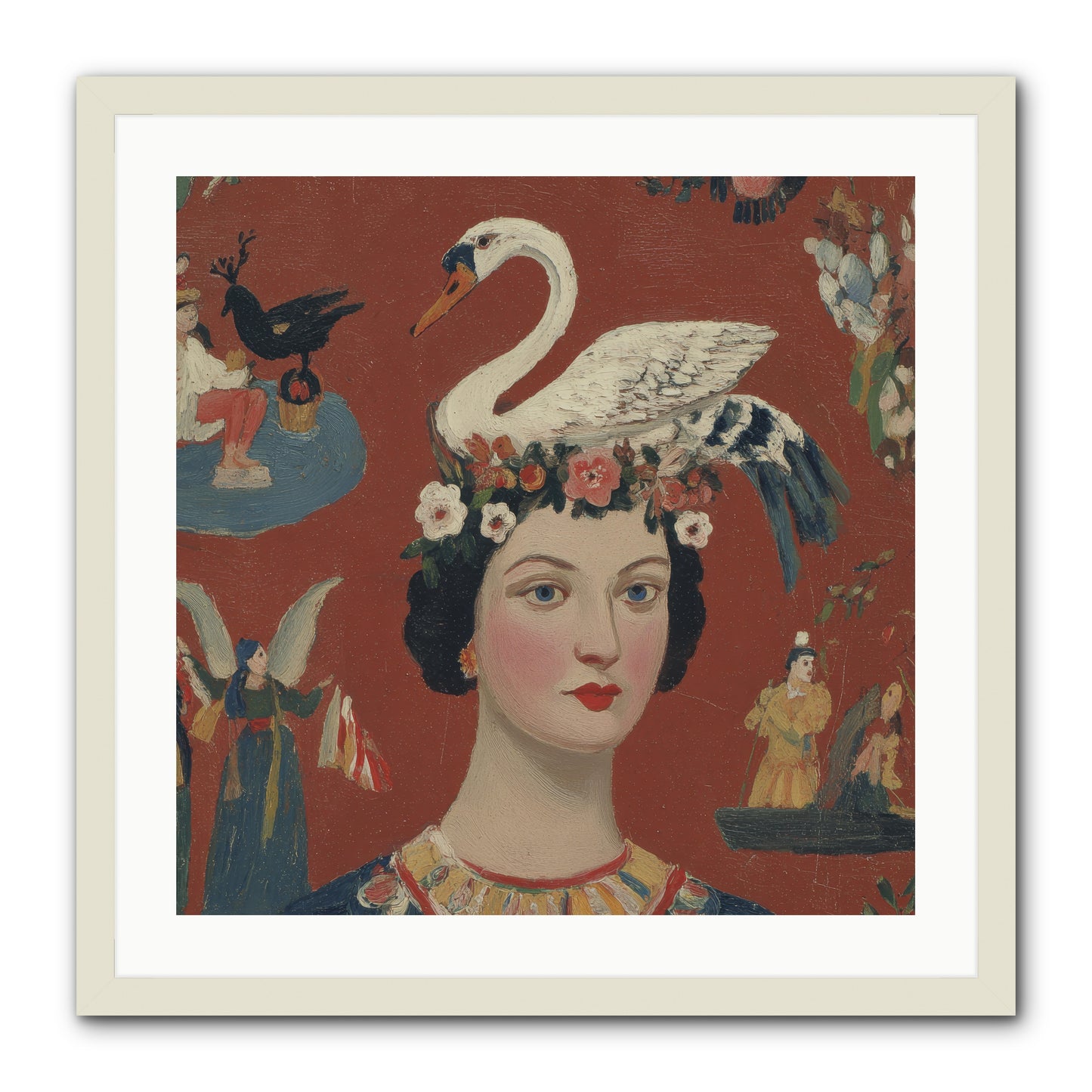 The Empress’s Reading Club -- Framed Print - White 24x24