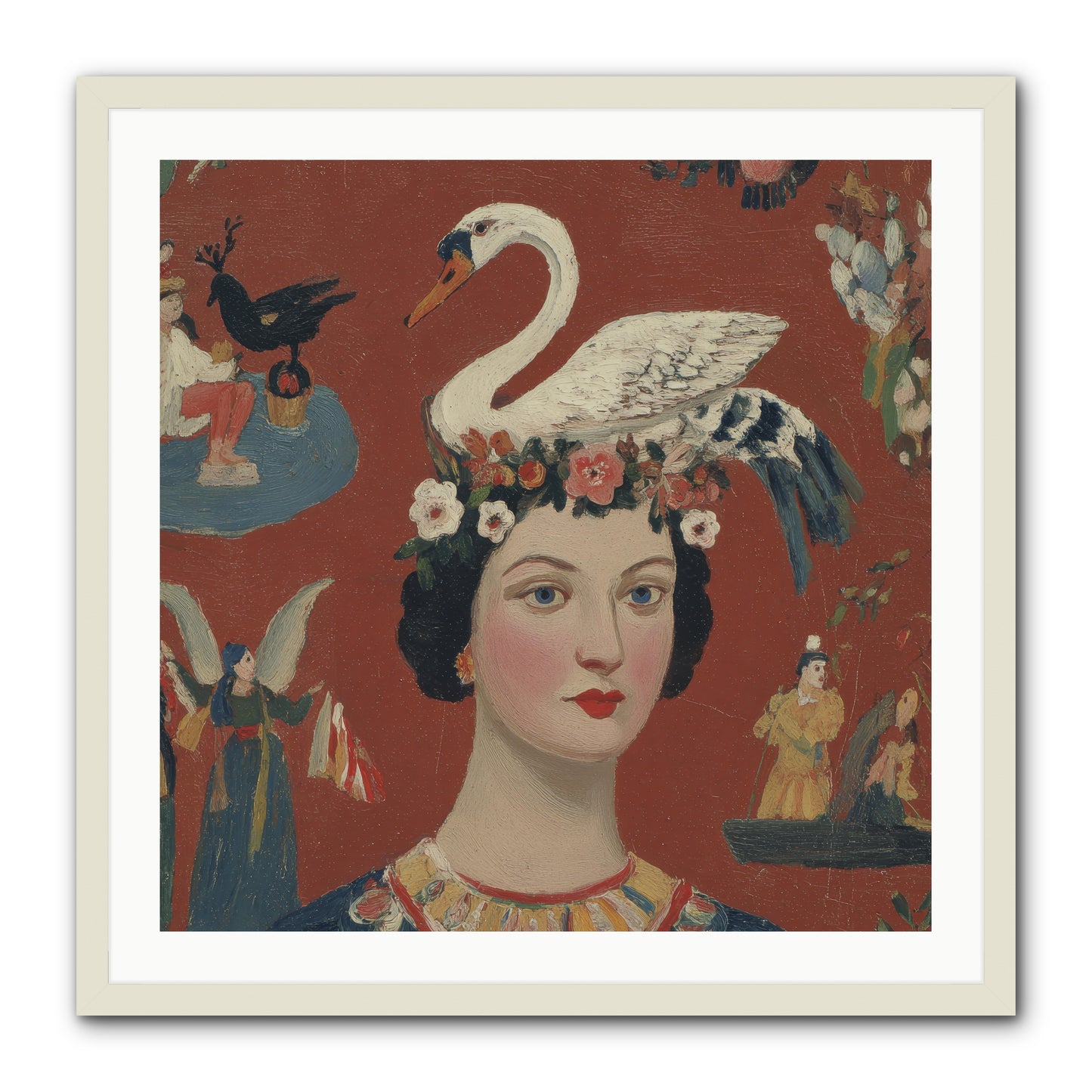 The Empress’s Reading Club -- Framed Print - White 30x30