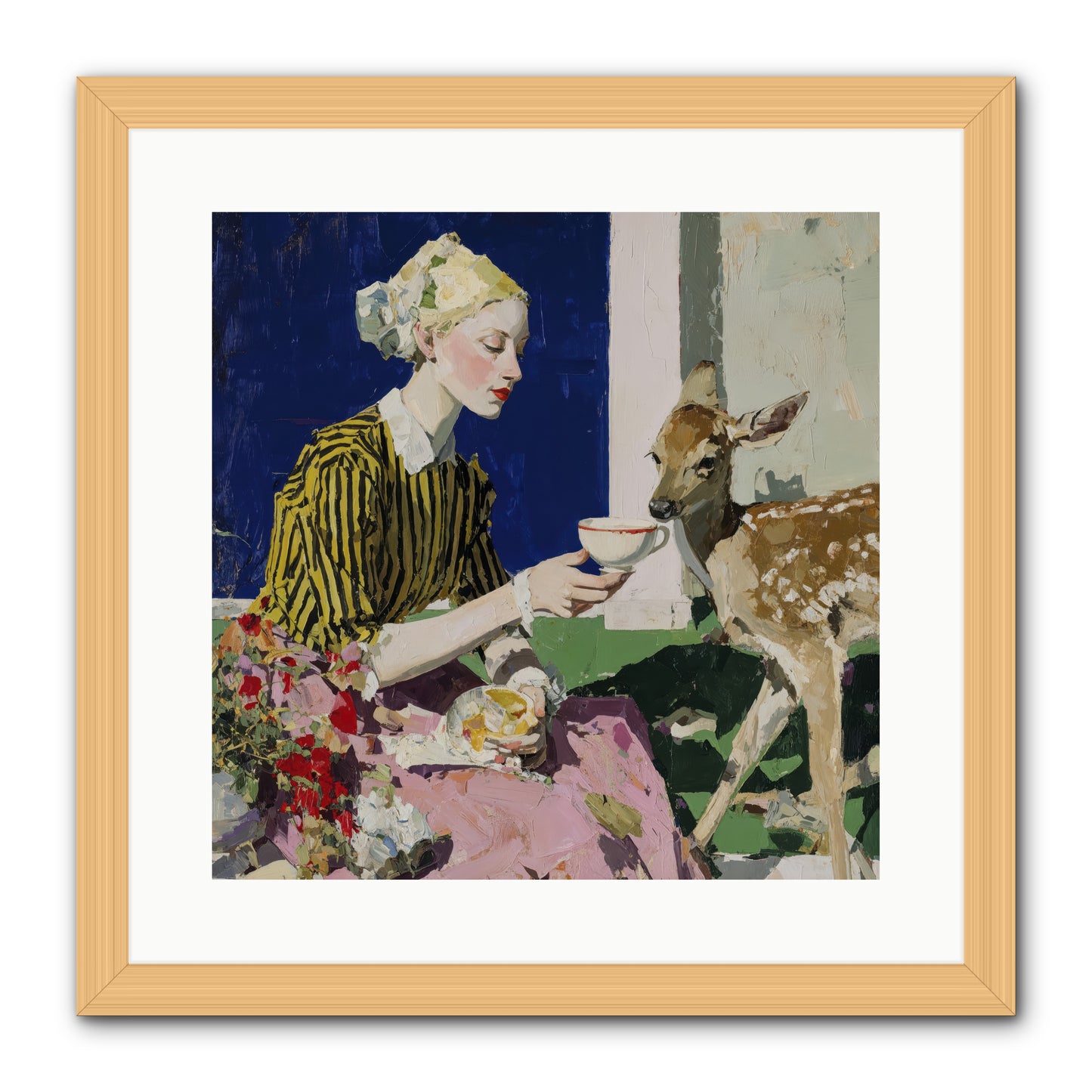 The Etiquette of Wild Things -- Framed Print - Natural 16x16