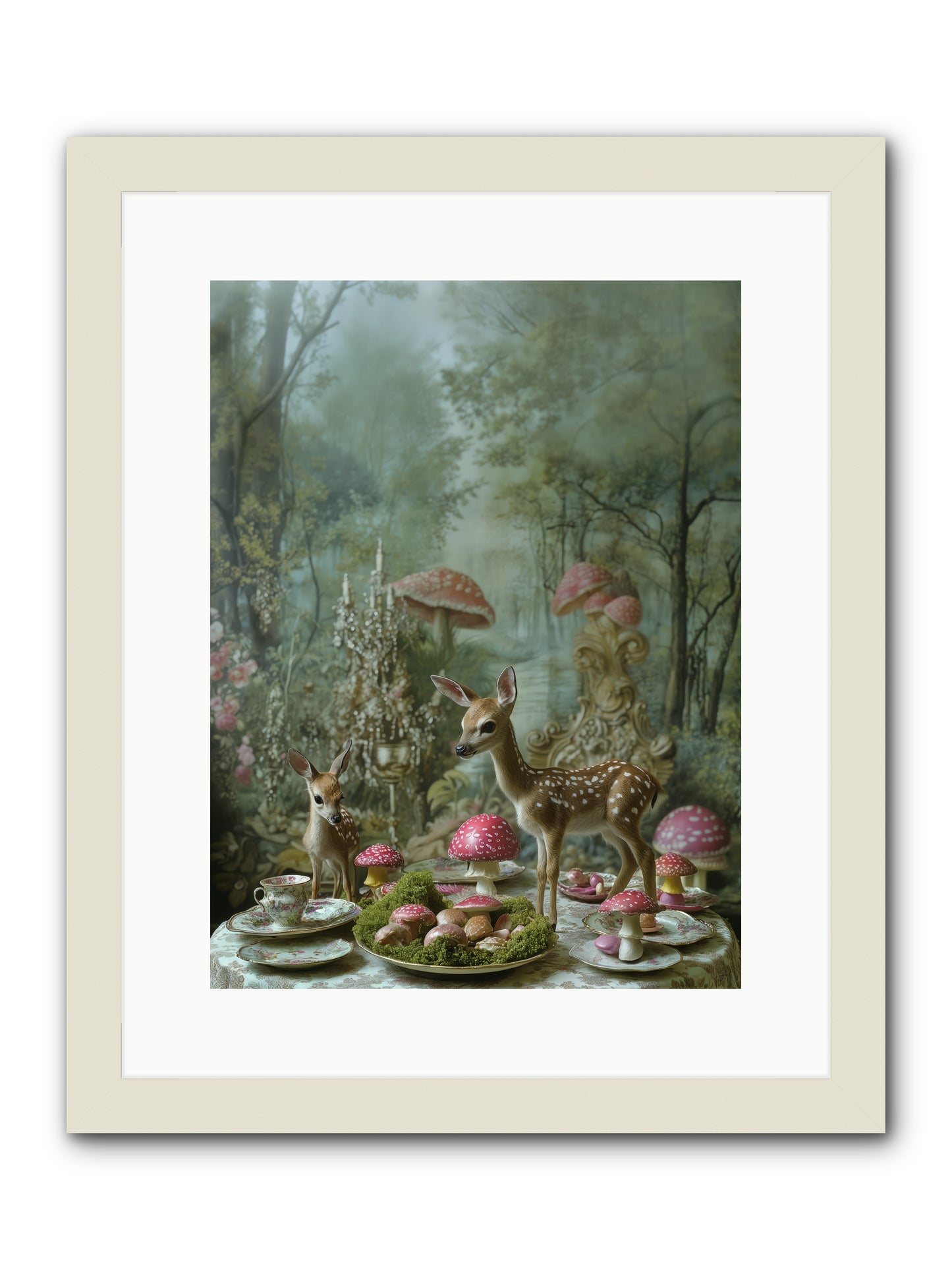 The Fairy Court -- Framed Print - White 12x16