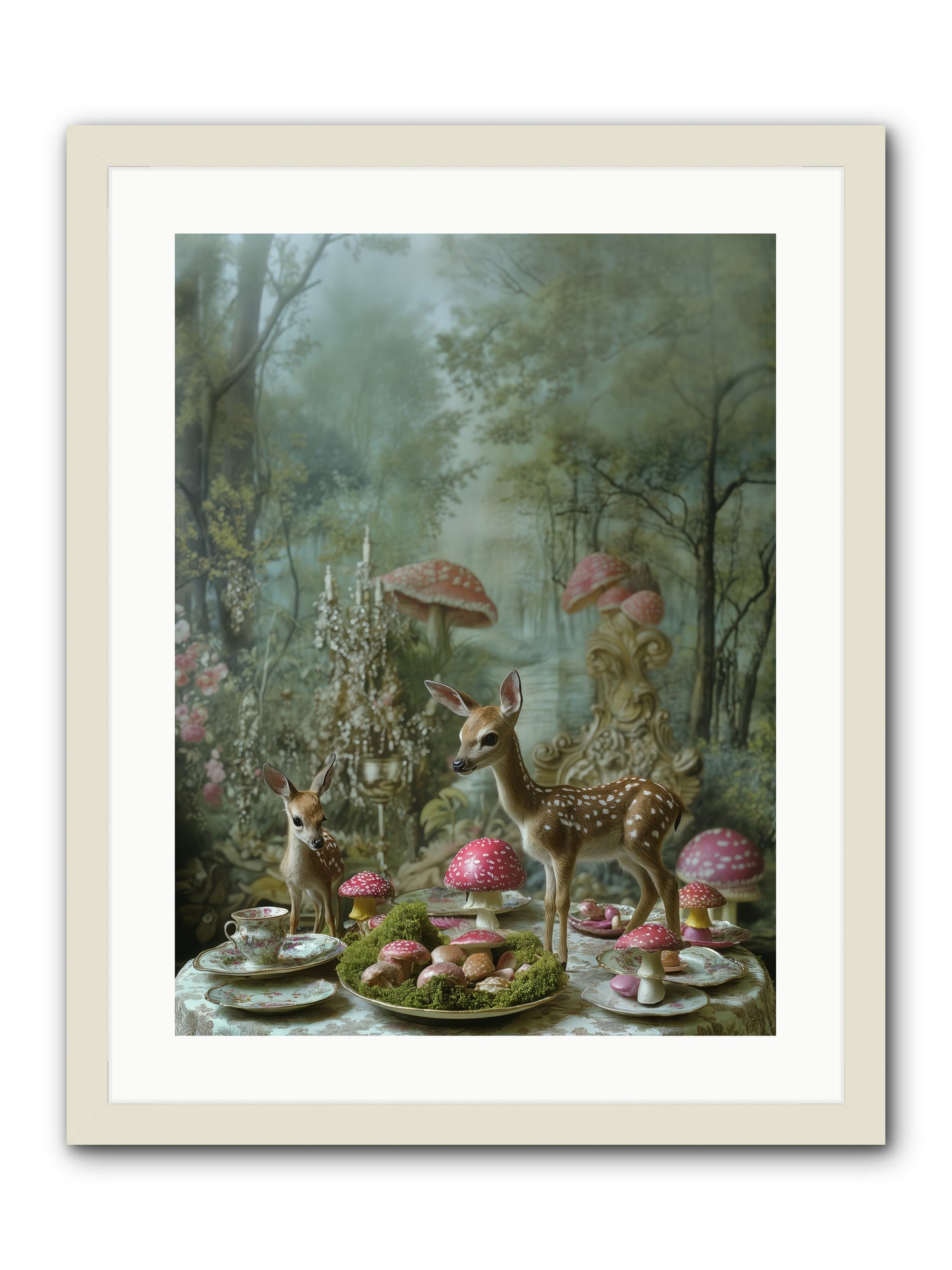 The Fairy Court -- Framed Print - White 18x24