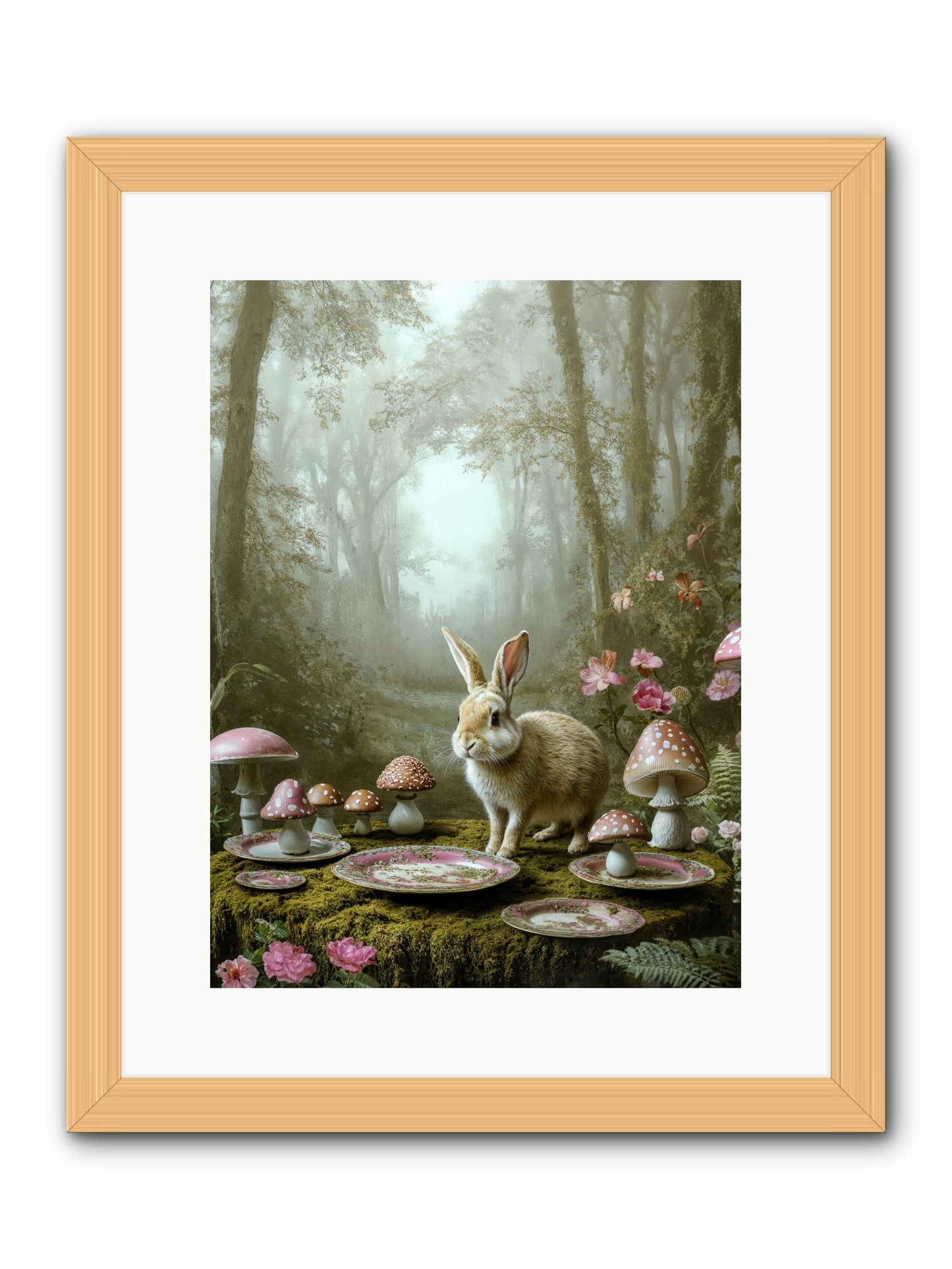 The Fairy Court Lapin -- Framed Print - Natural 12x16