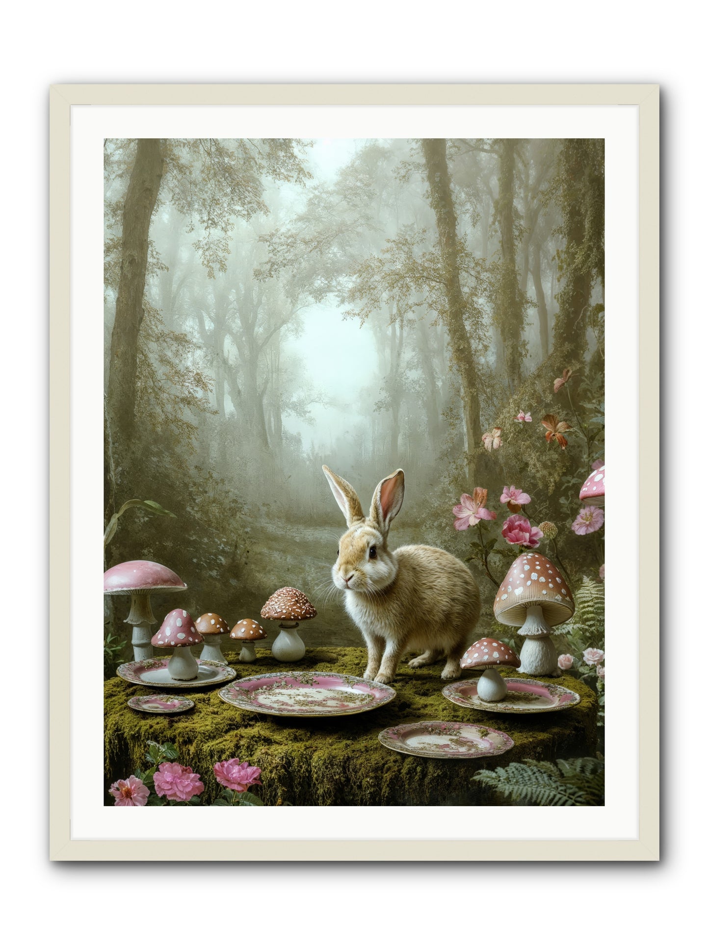 The Fairy Court Lapin -- Framed Print - White 30x40