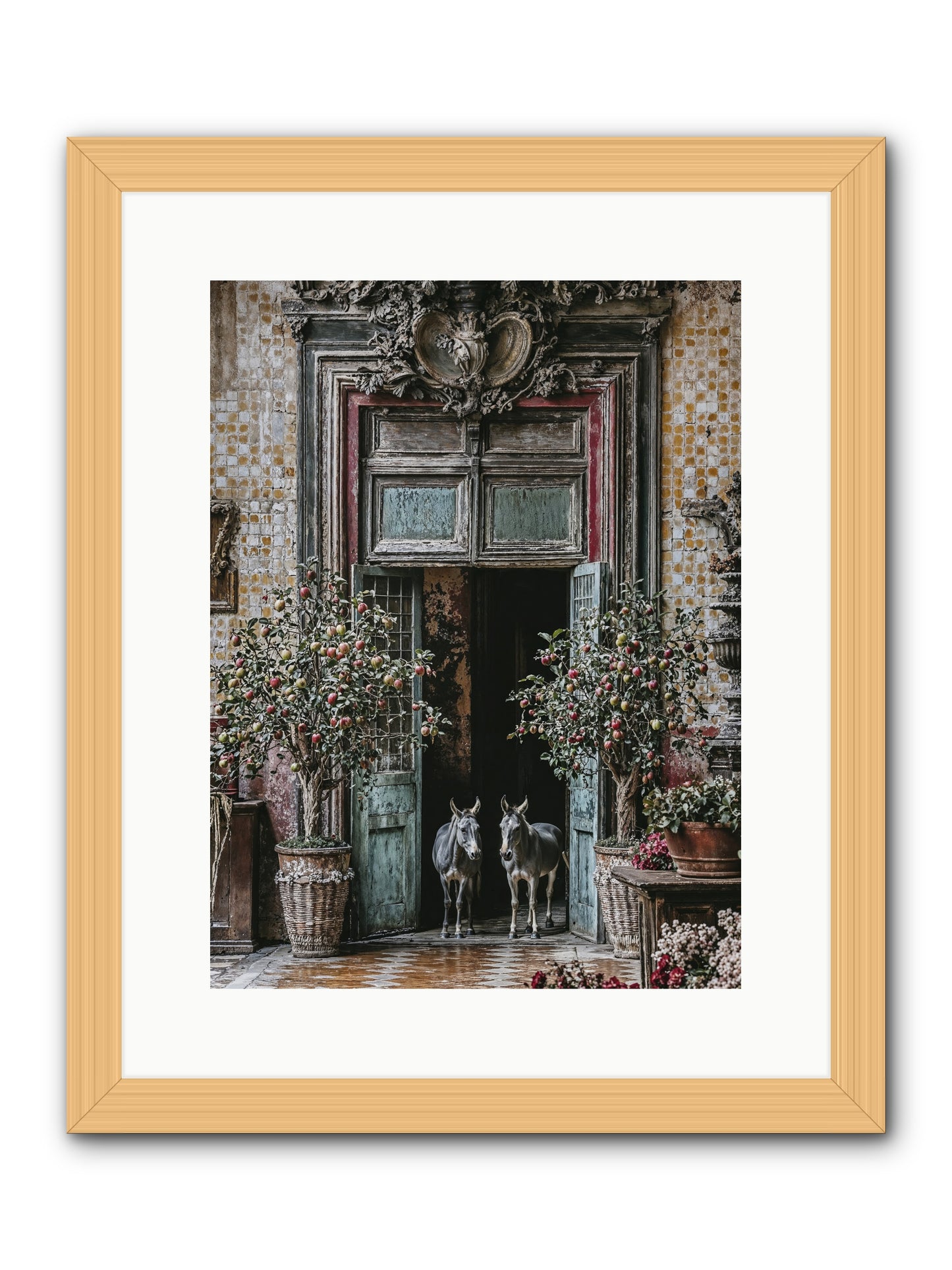 The Familiar Gate -- Framed Print - Natural 12x16