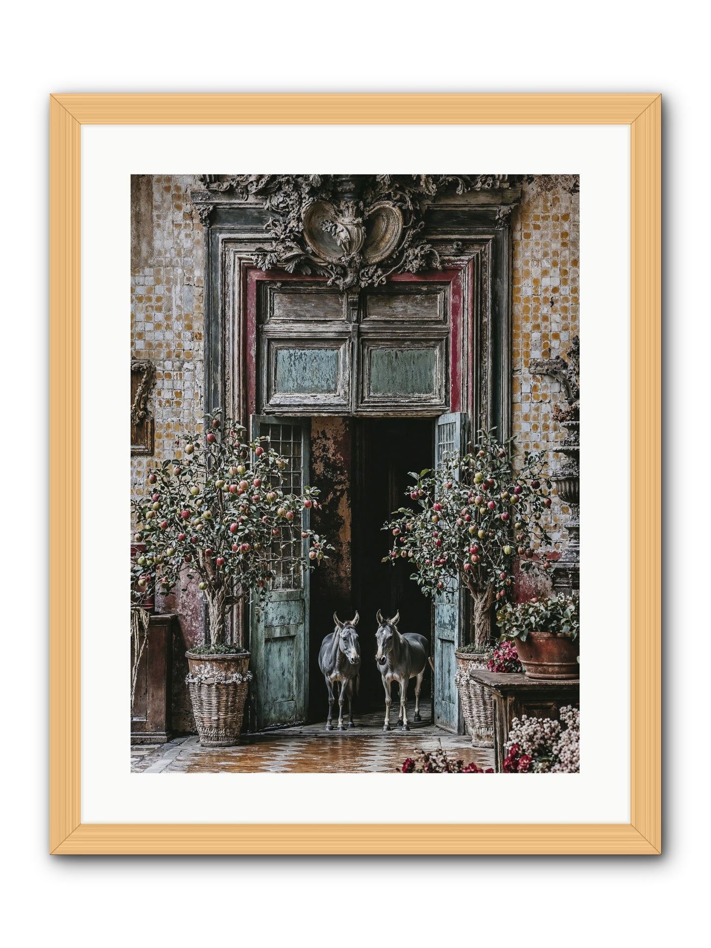 The Familiar Gate -- Framed Print - Natural 18x24