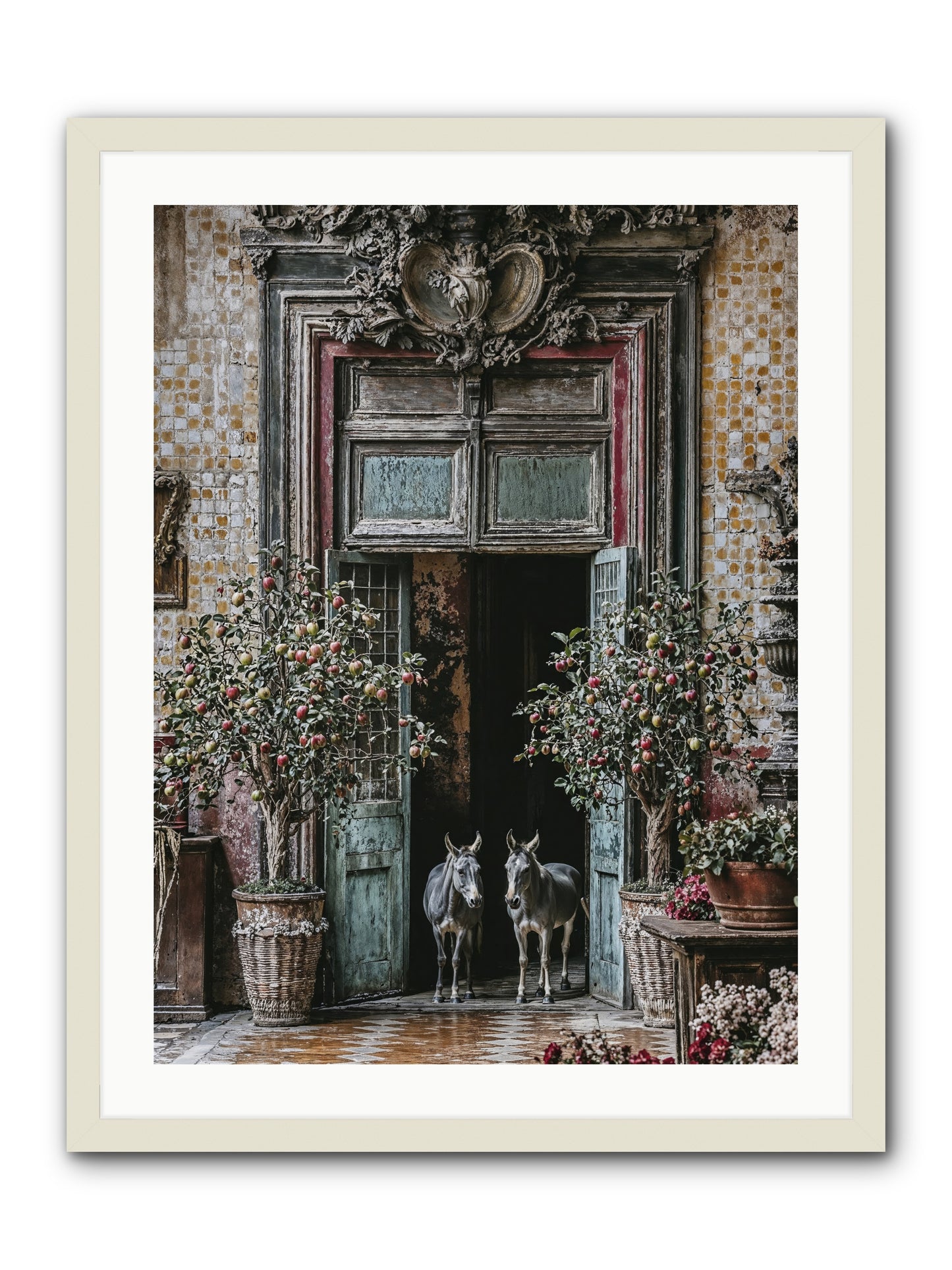 The Familiar Gate -- Framed Print - White 24x32