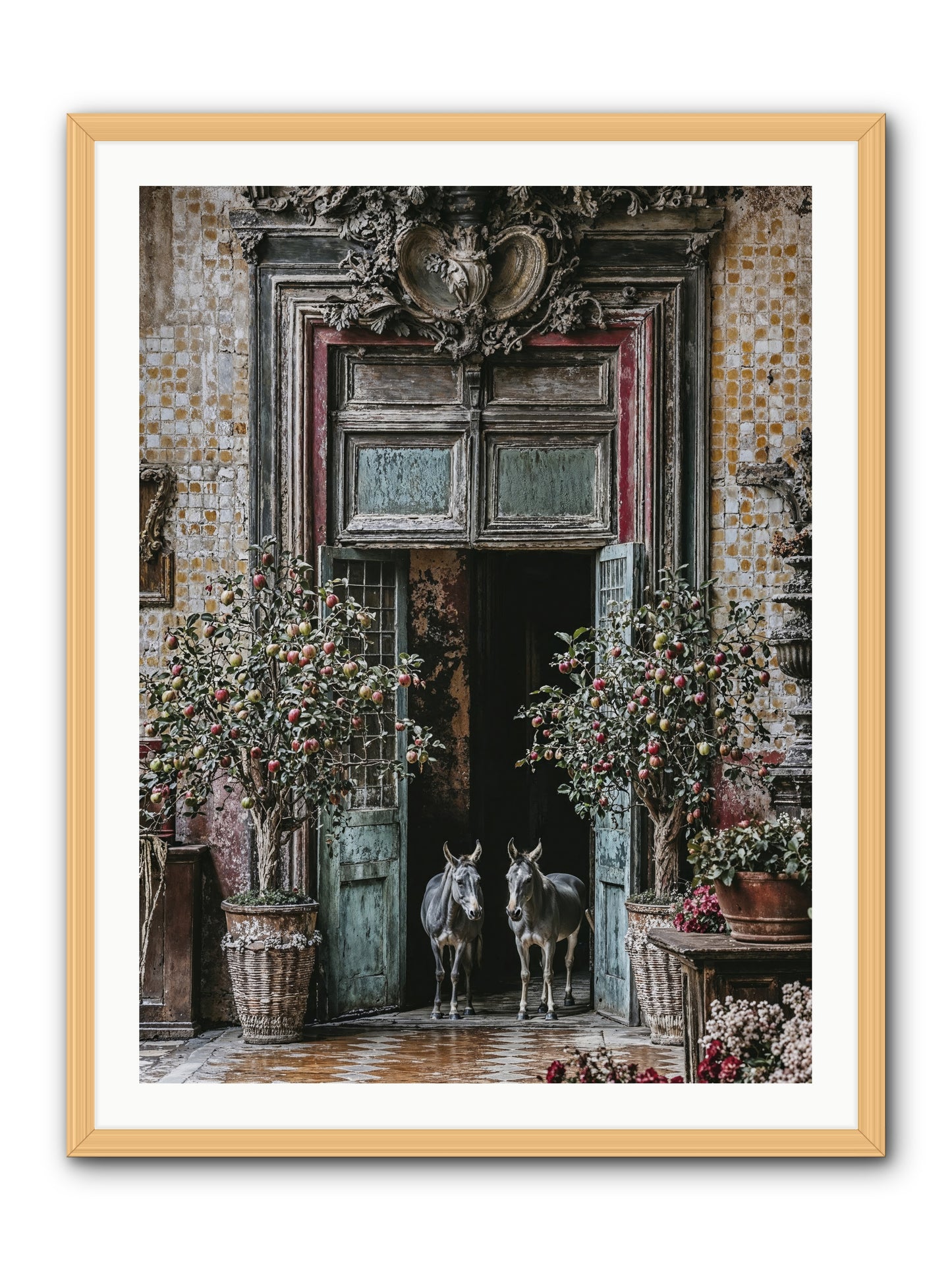 The Familiar Gate -- Framed Print - Natural 30x40