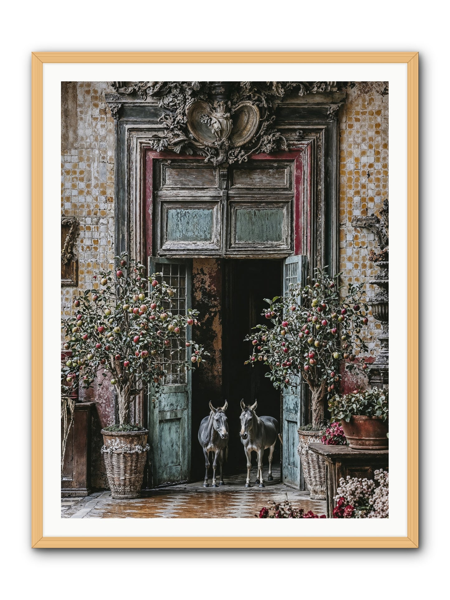 The Familiar Gate -- Framed Print - Natural 36x48