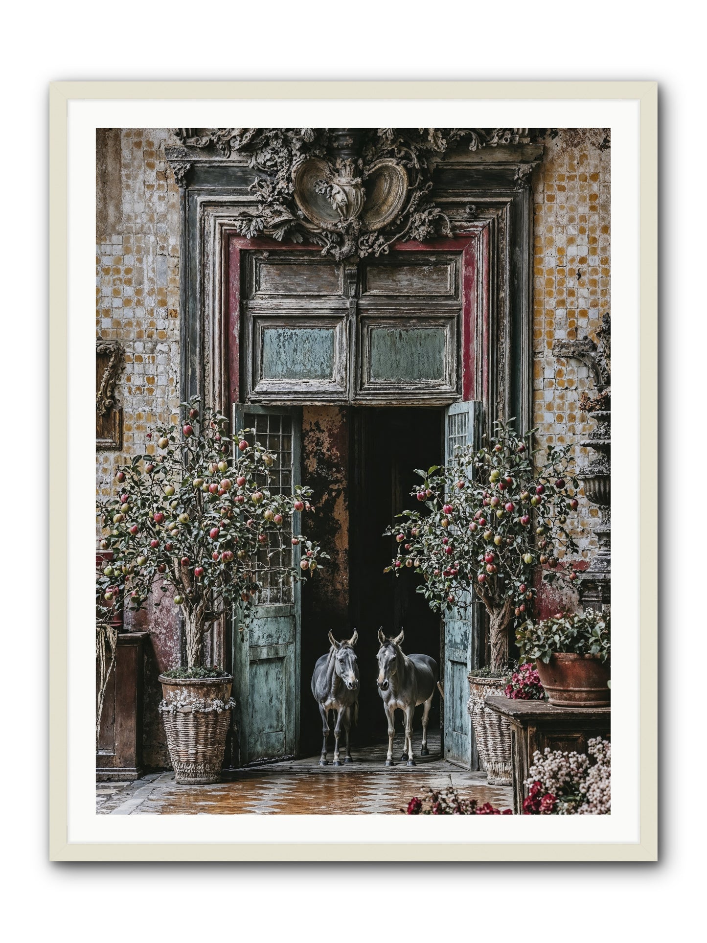 The Familiar Gate -- Framed Print - White 36x48